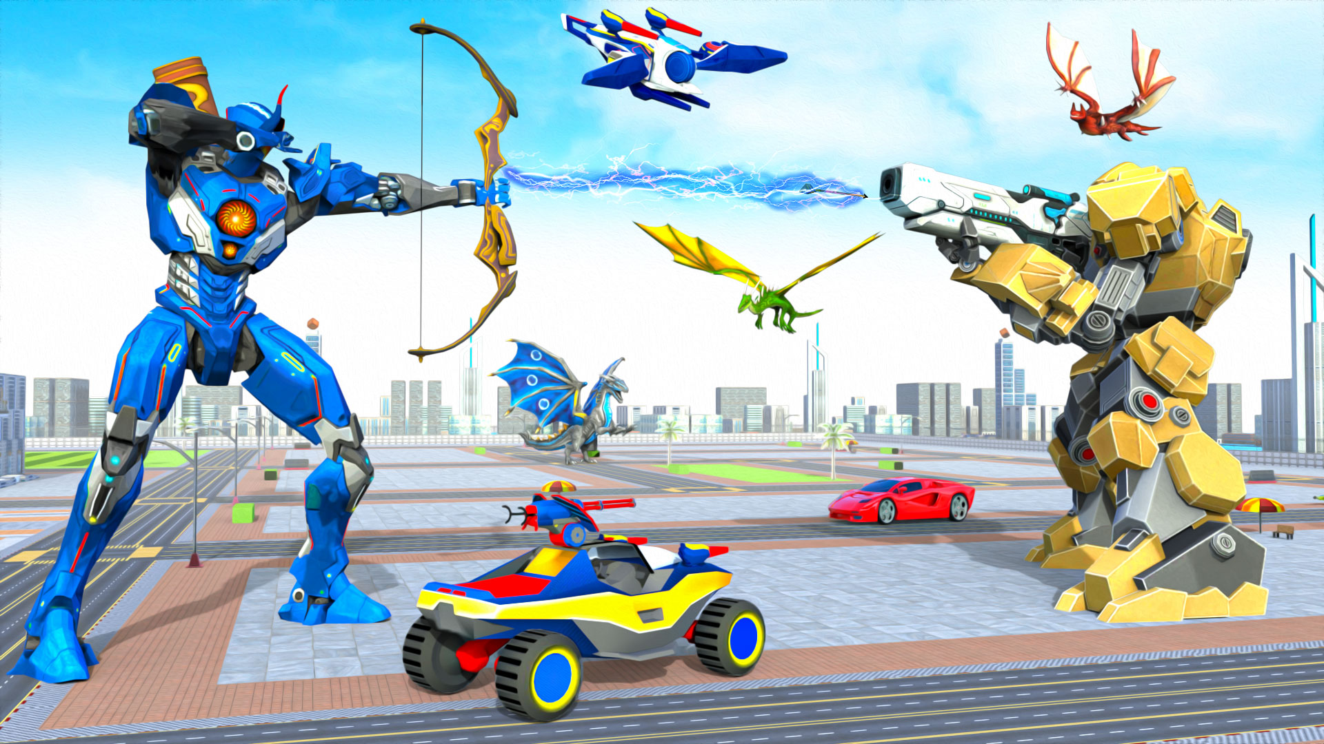 اسکرین شات 1 بازی Archery king, Fly Bus Robot 3d