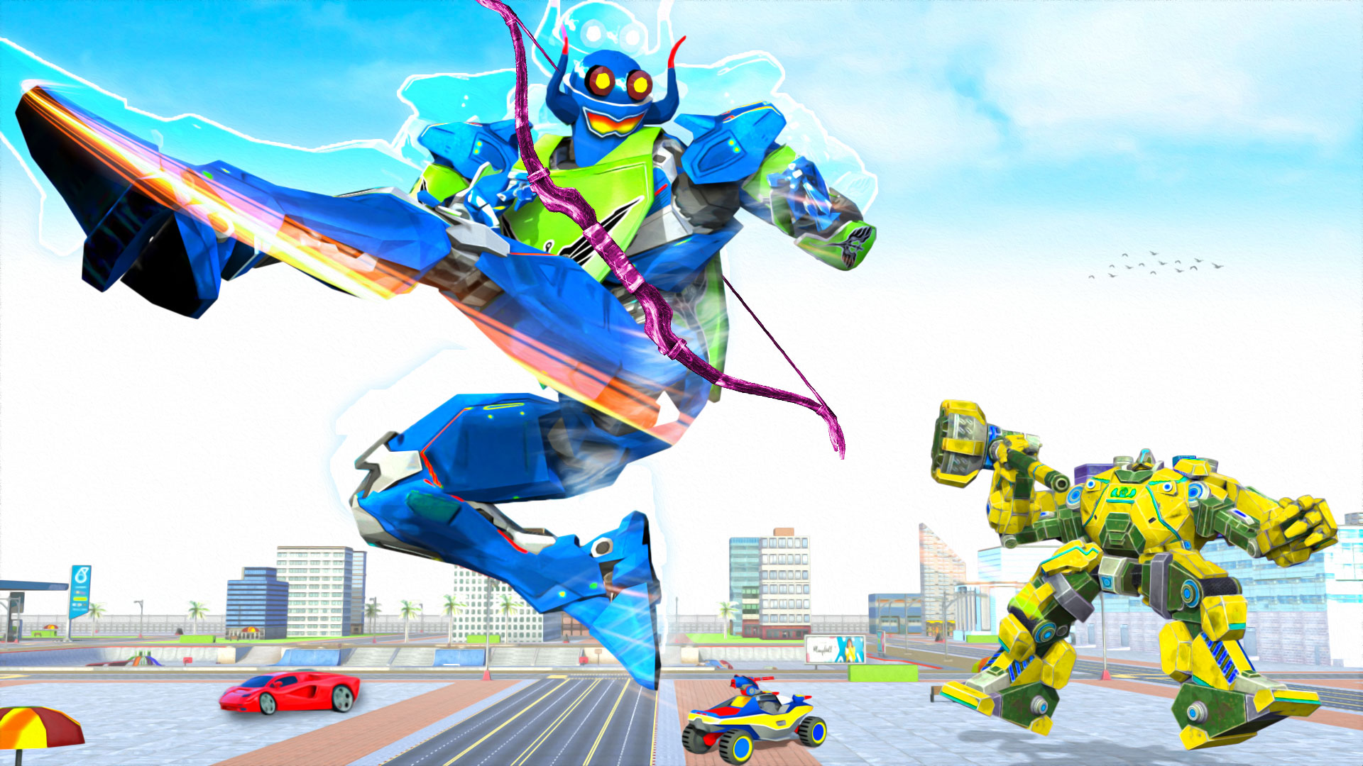 اسکرین شات 2 بازی Archery king, Fly Bus Robot 3d