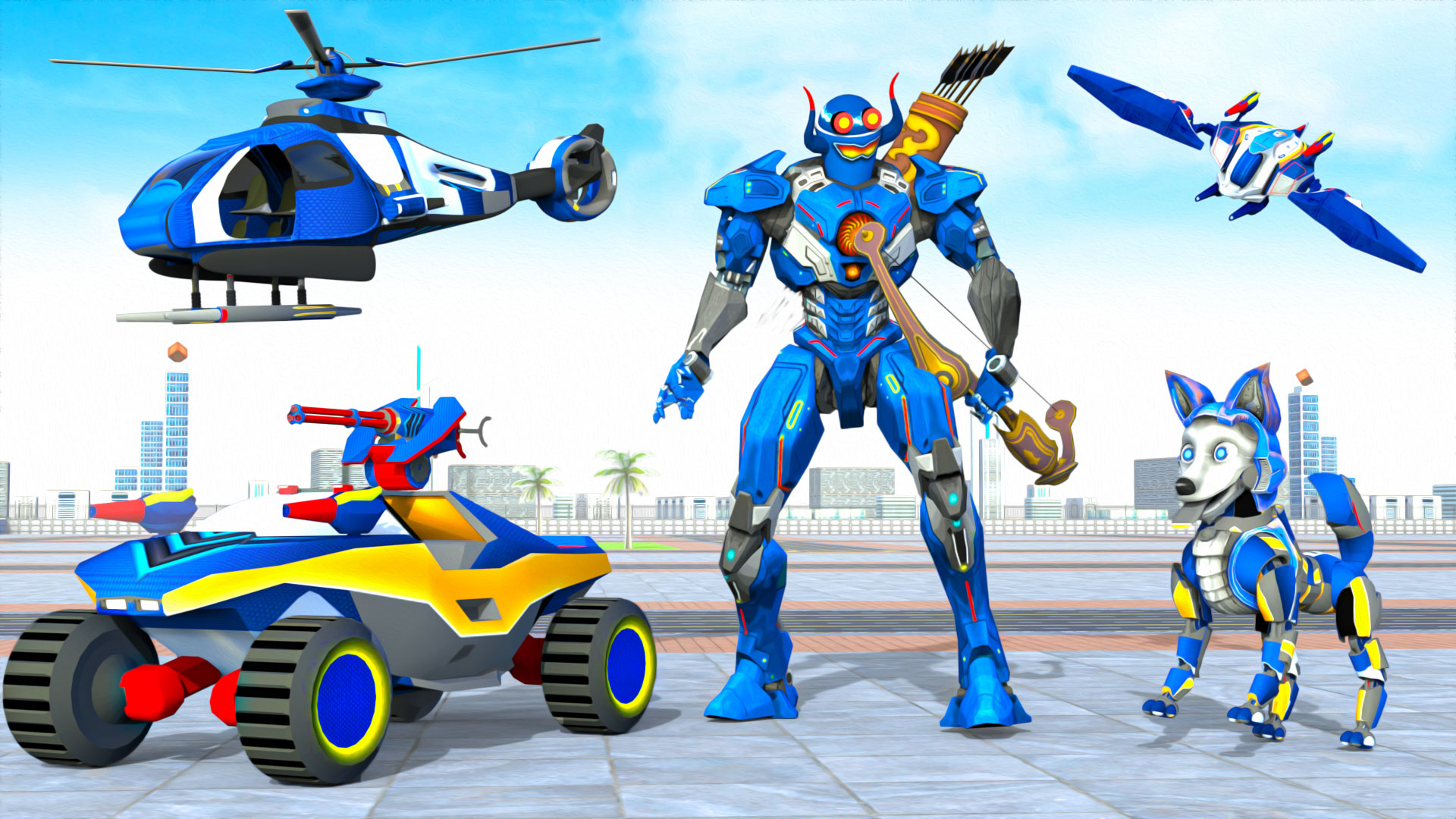 اسکرین شات 3 بازی Archery king, Fly Bus Robot 3d