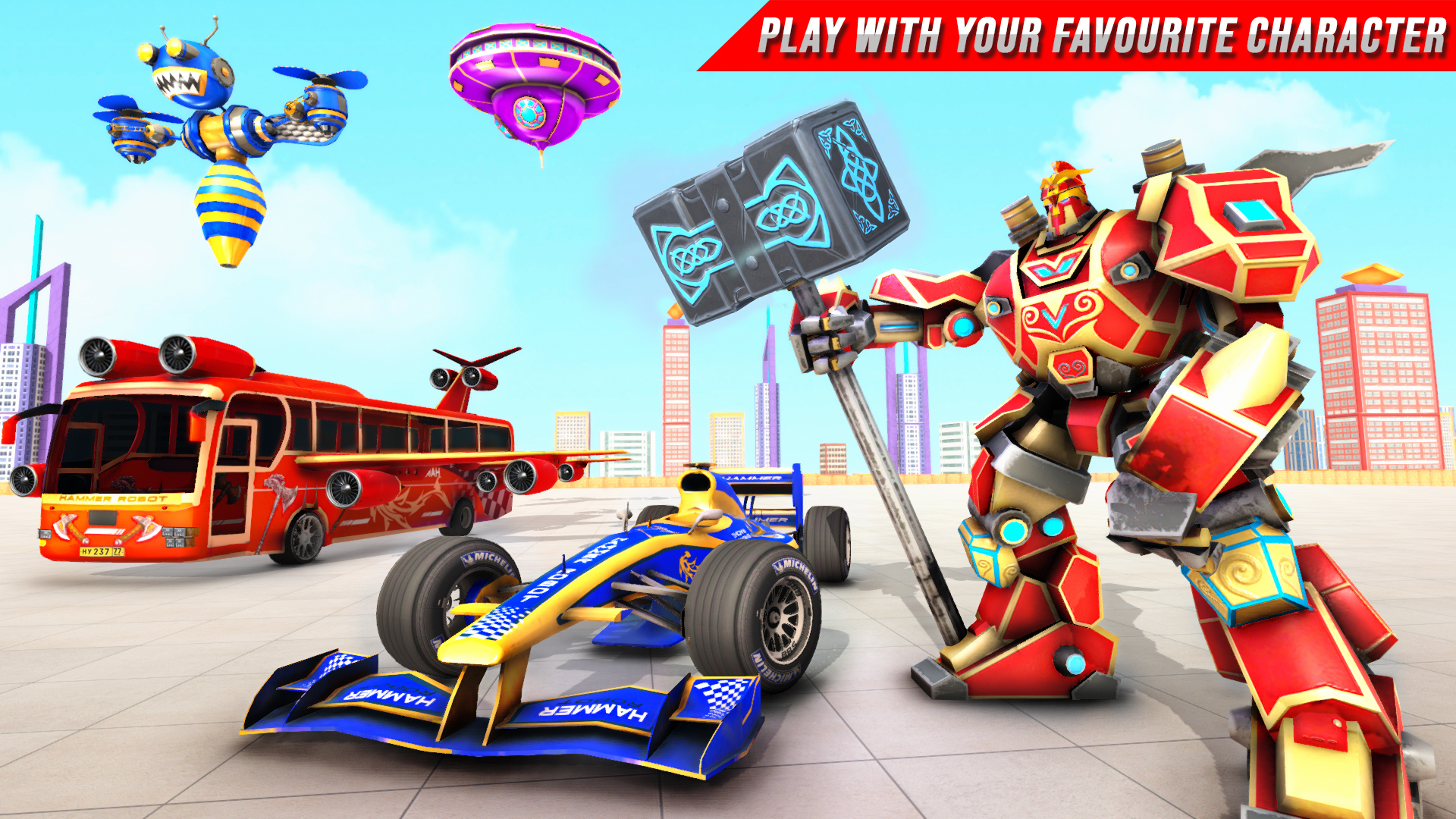 اسکرین شات 1 بازی Multi Robot Formula Car flying