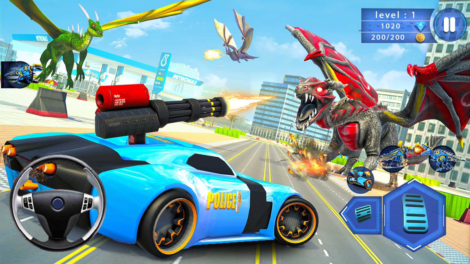 اسکرین شات 1 بازی Police Robot Car: Dino robots