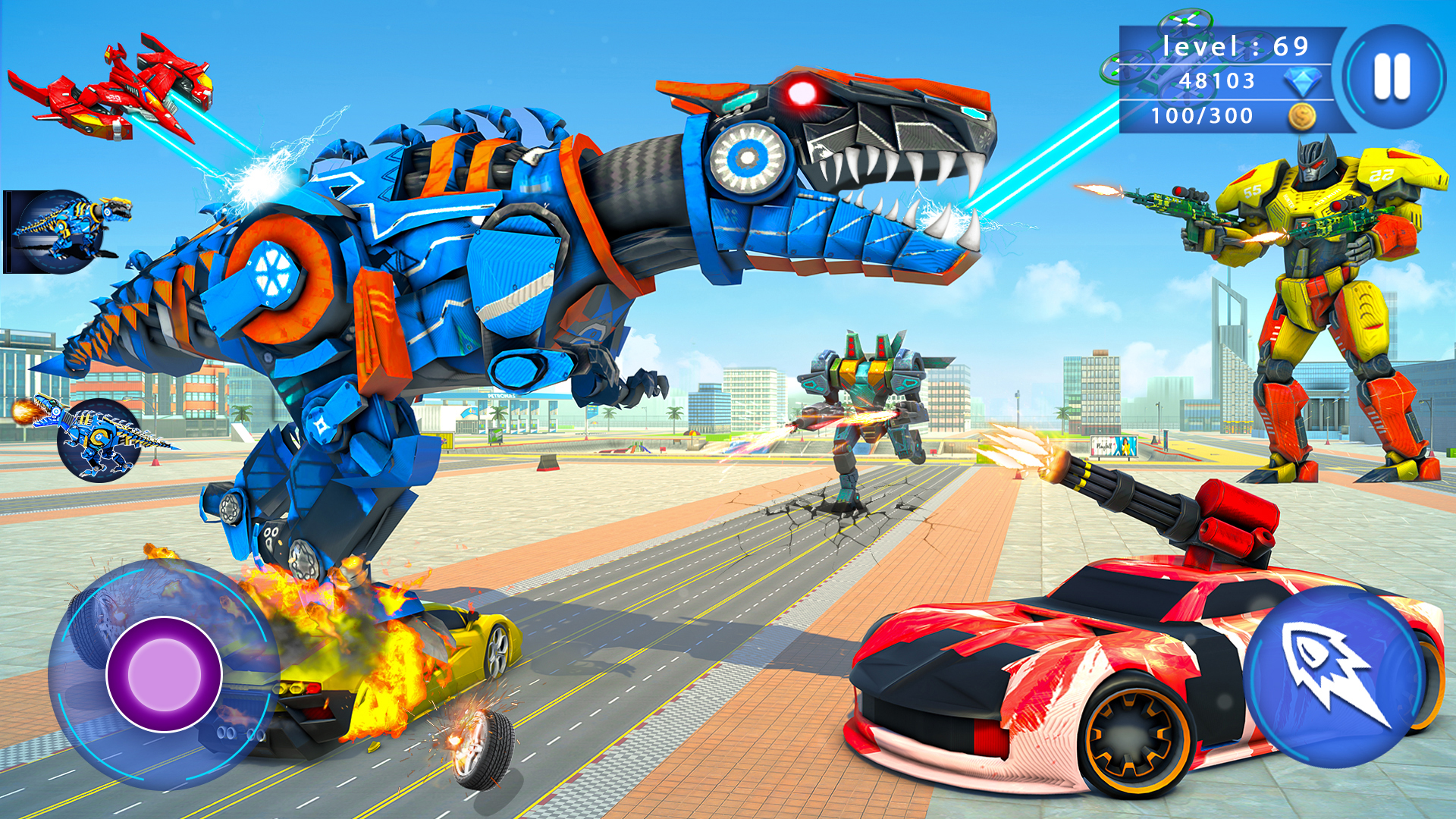 اسکرین شات 2 بازی Police Robot Car: Dino robots
