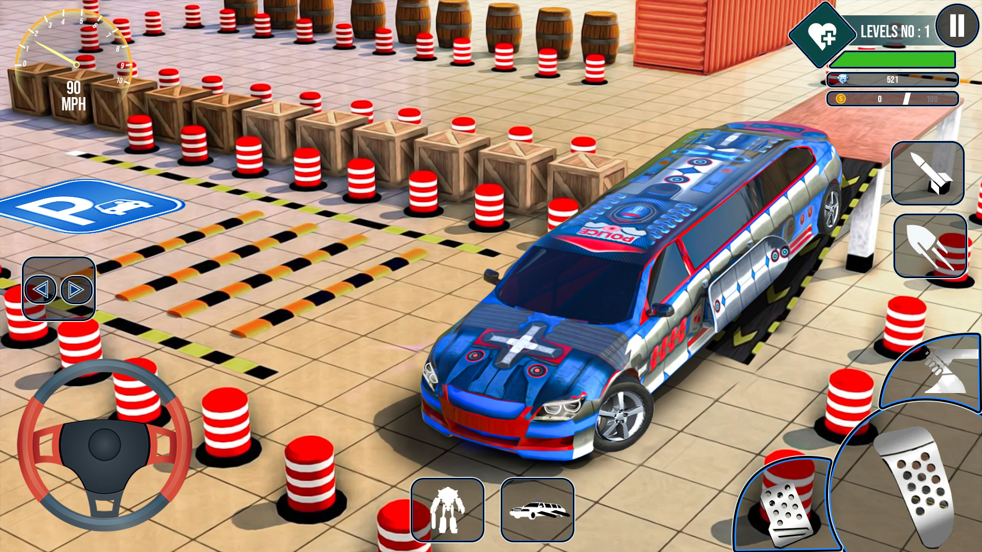اسکرین شات 4 بازی Flying limo car: Police robots