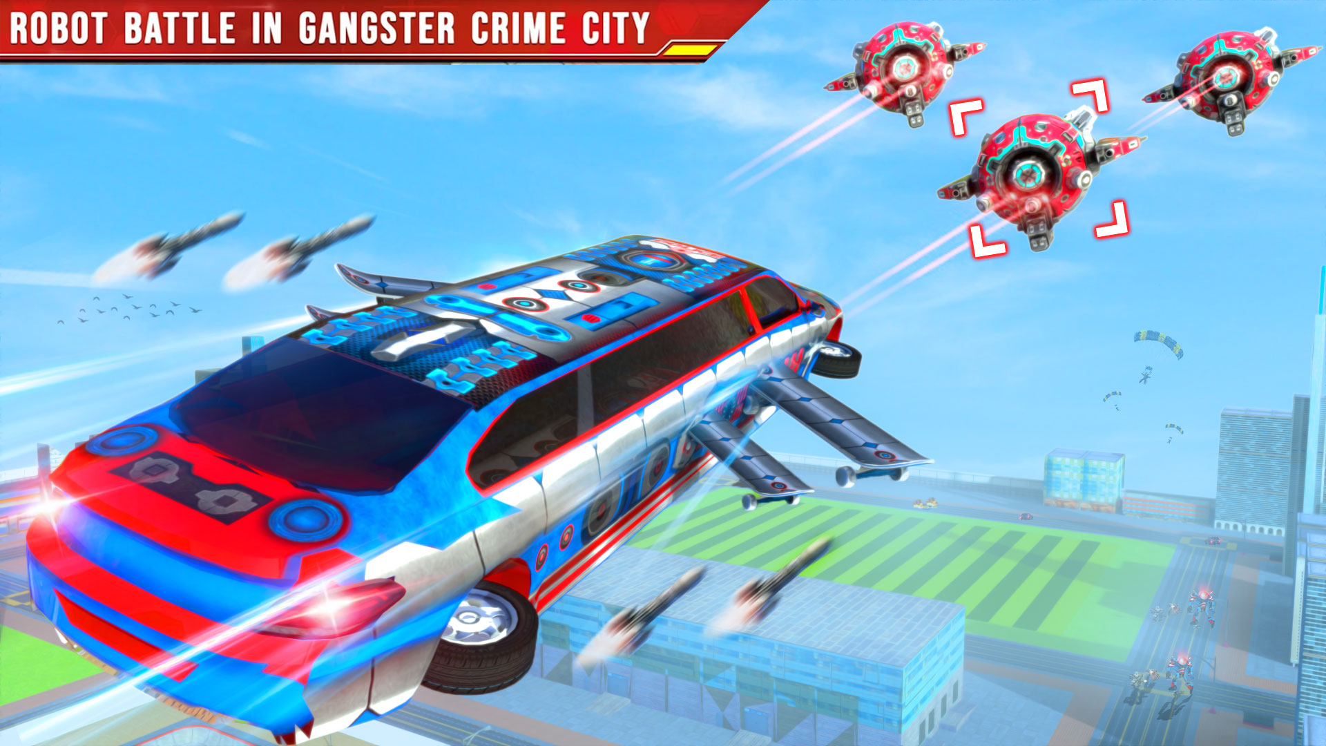 اسکرین شات 2 بازی Flying limo car: Police robots
