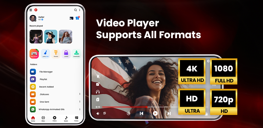 اسکرین شات 1 برنامه HD Video Player All Formats