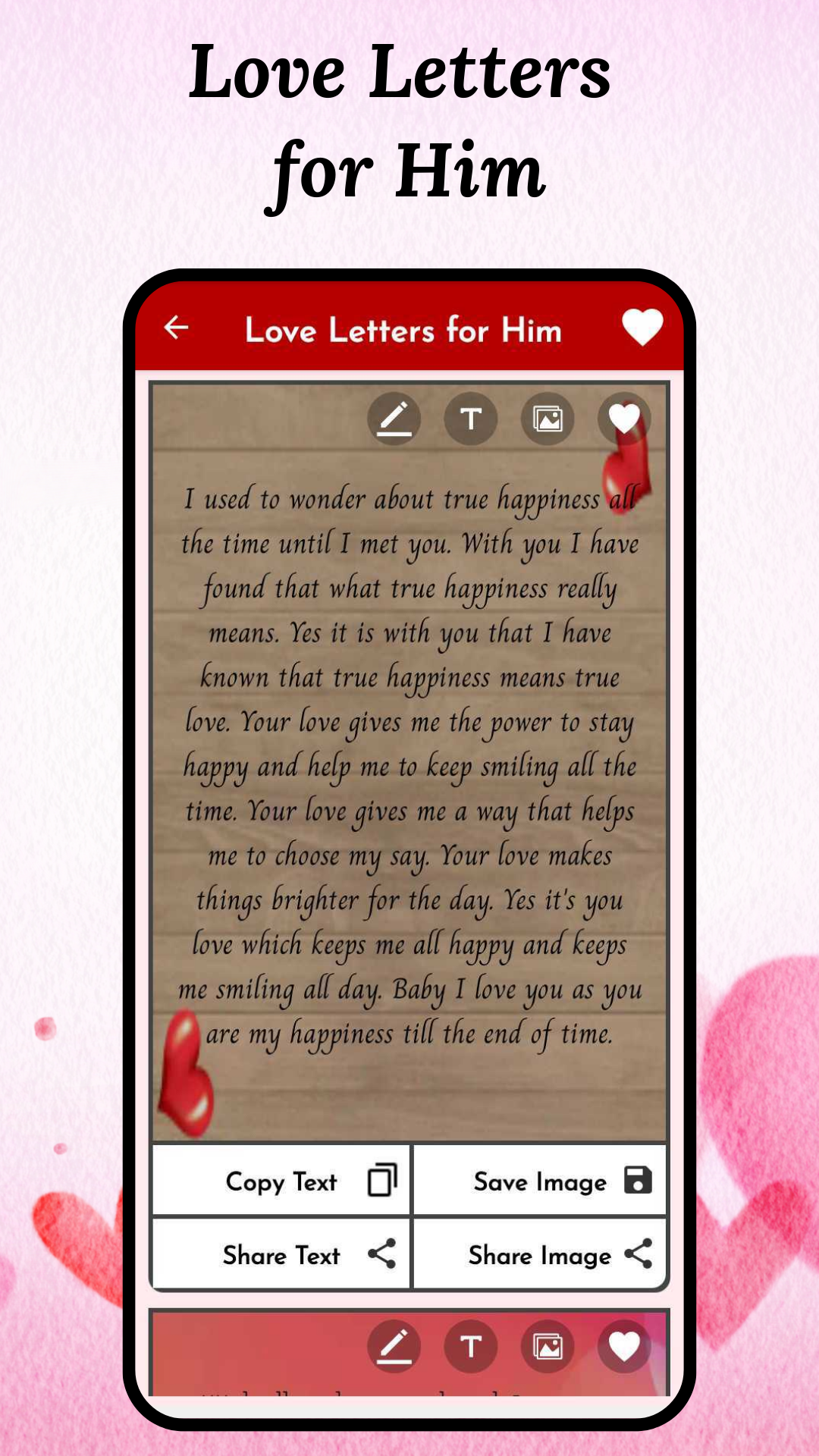 اسکرین شات 6 برنامه Love Letters & Love Messages