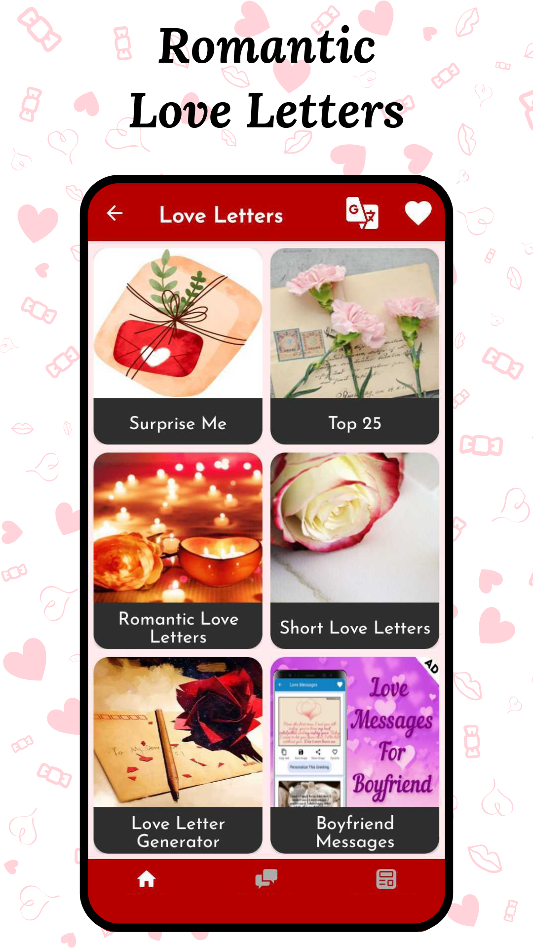 اسکرین شات 3 برنامه Love Letters & Love Messages