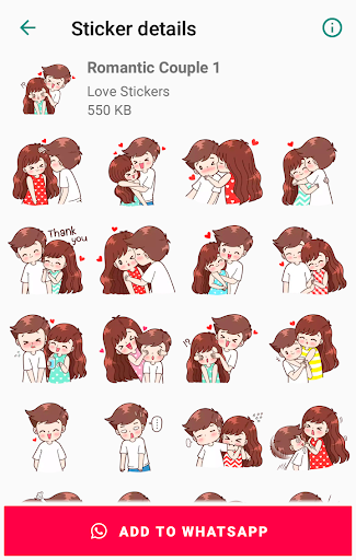 whatsapp romantic romantic couple love stickers