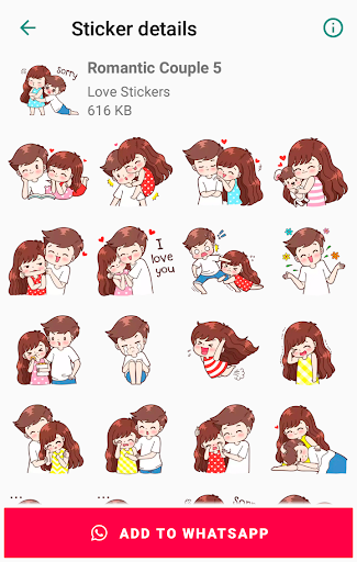 whatsapp romantic romantic couple love stickers