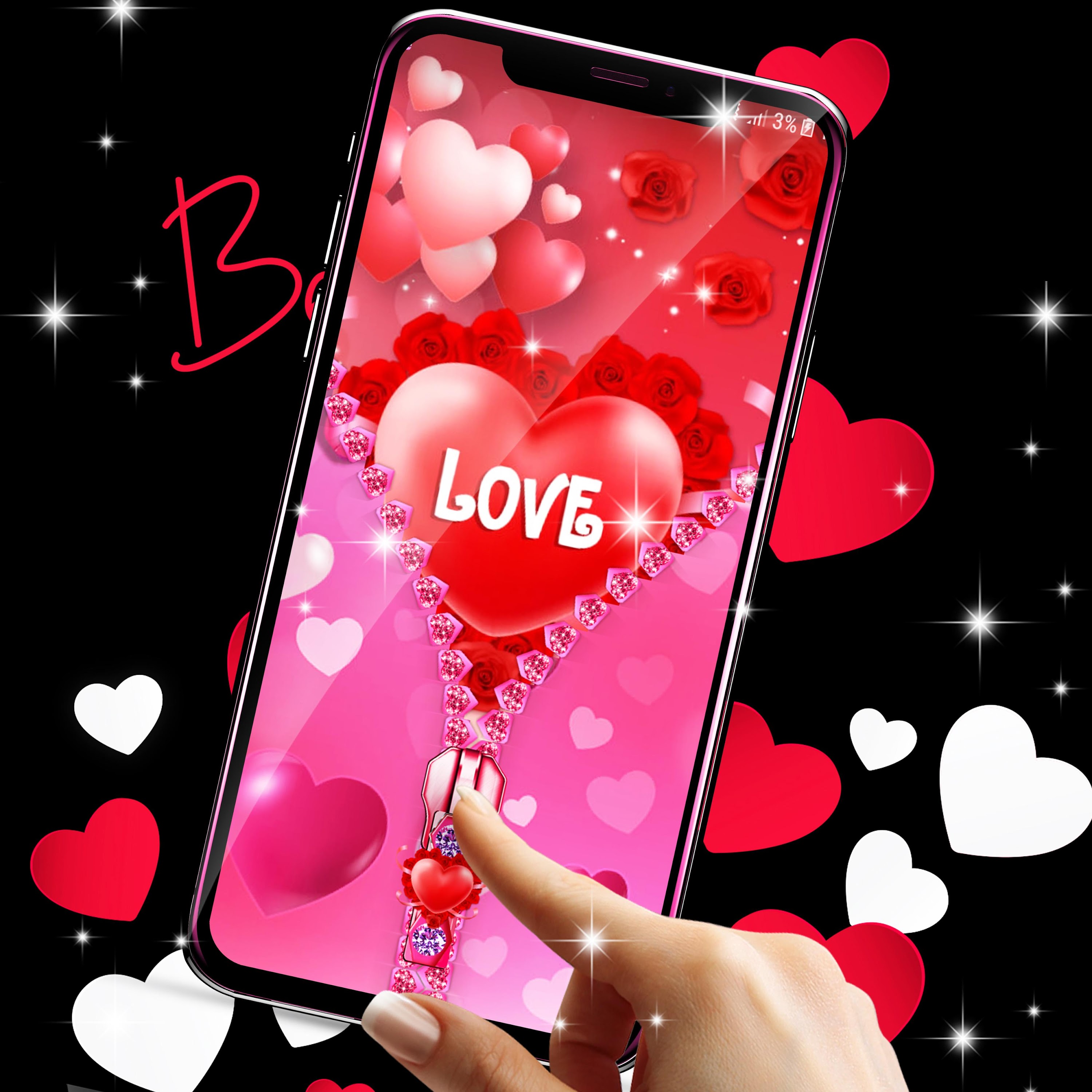 اسکرین شات 5 برنامه Romantic lock screen