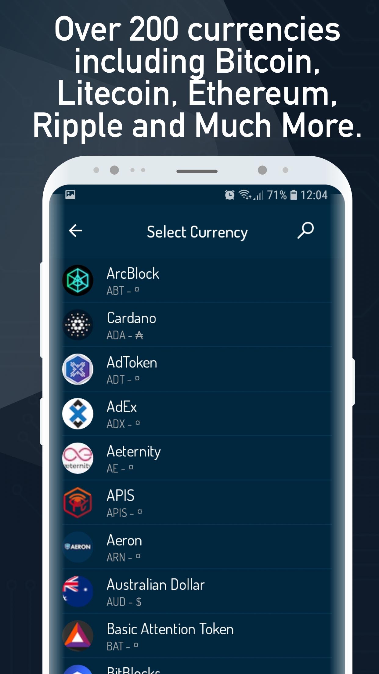 اسکرین شات 6 برنامه Cryptocurrency Rate Converter