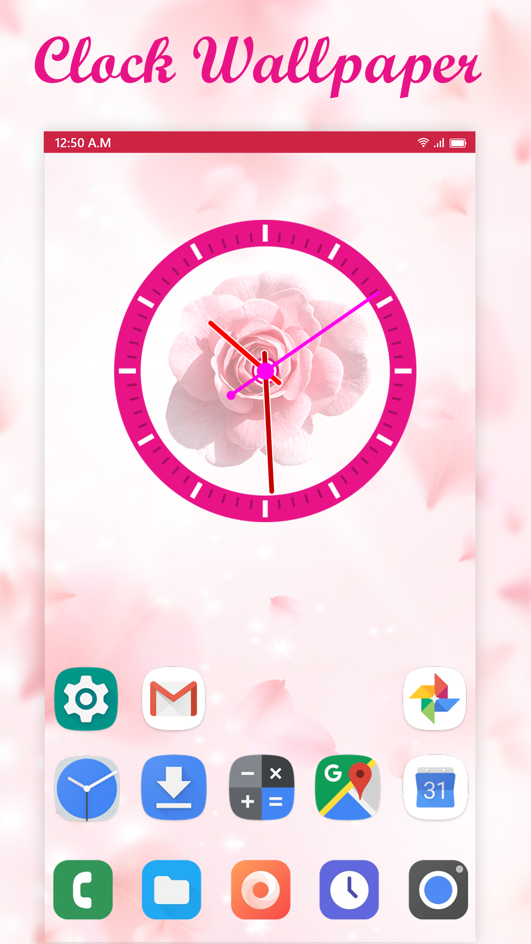 اسکرین شات 2 برنامه Rose Clock Live Rose Wallpaper