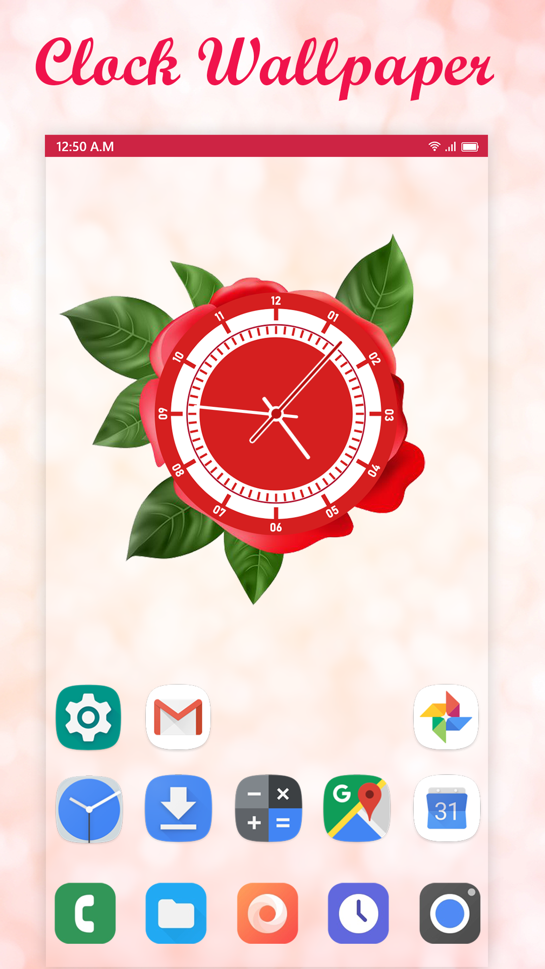 اسکرین شات 8 برنامه Rose Clock Live Rose Wallpaper