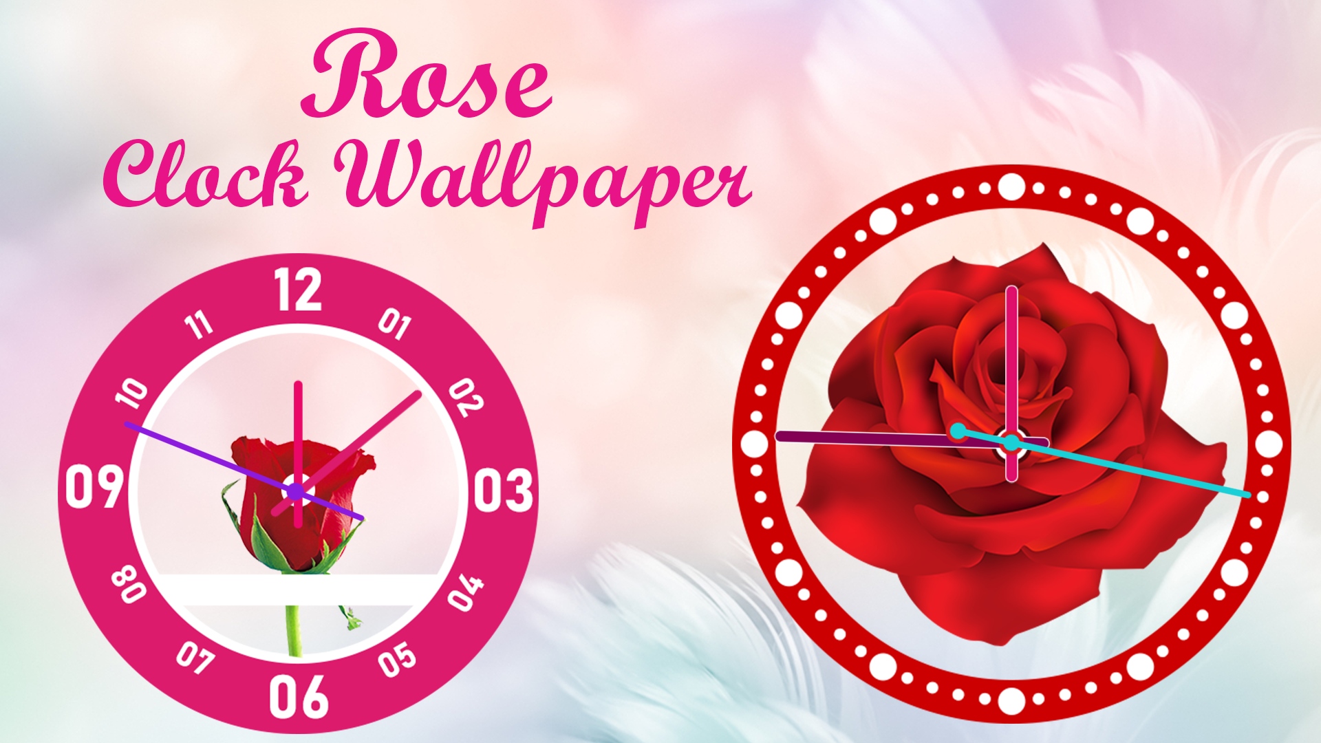 اسکرین شات 1 برنامه Rose Clock Live Rose Wallpaper