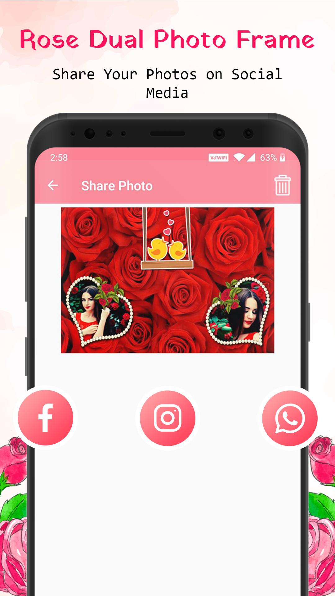 اسکرین شات 5 برنامه Rose Dual Photo Frame