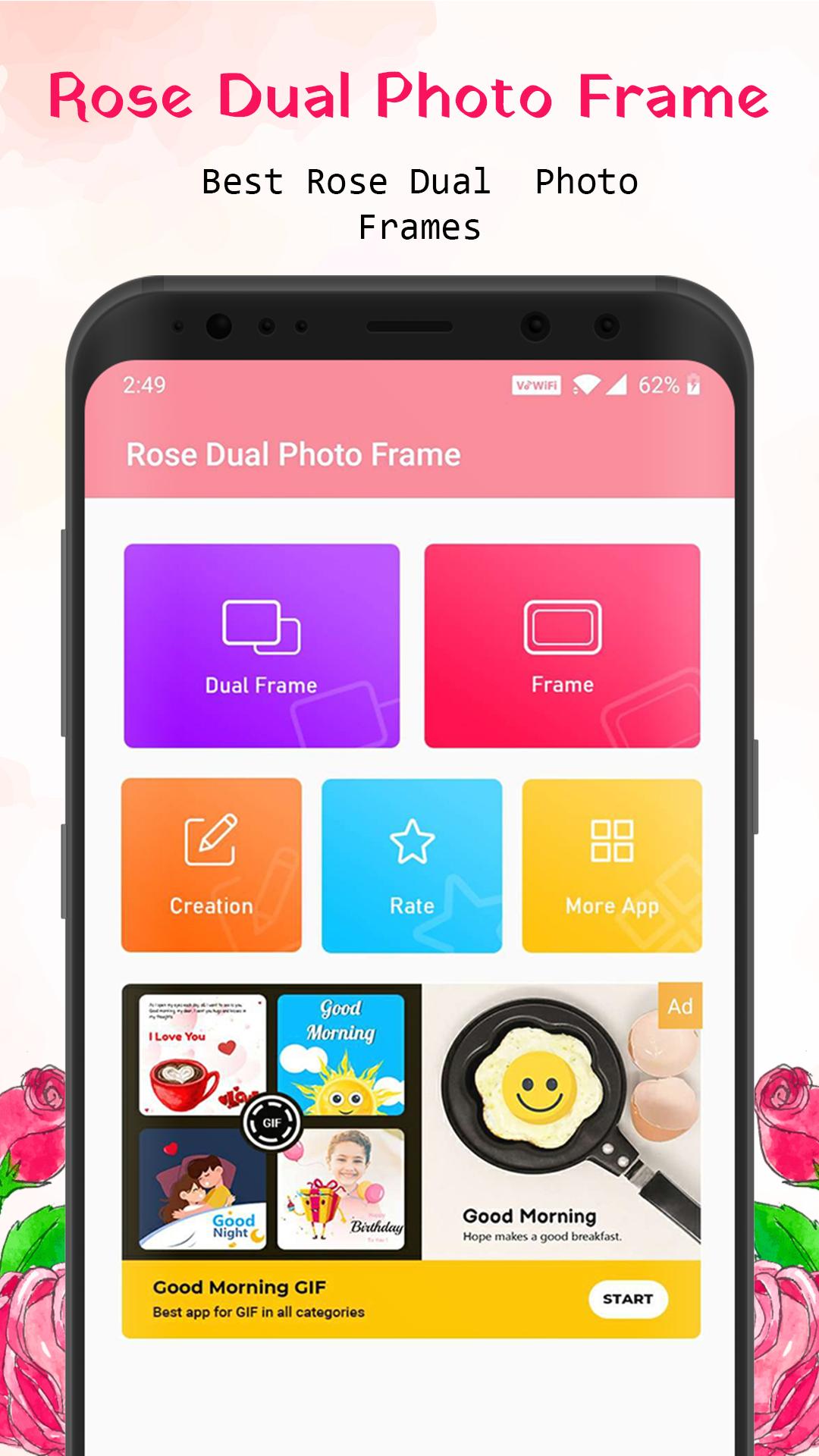 اسکرین شات 1 برنامه Rose Dual Photo Frame