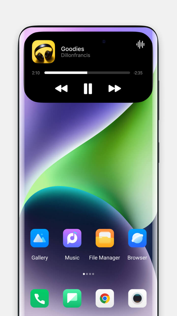 اسکرین شات 1 برنامه Dynamic Notification Island
