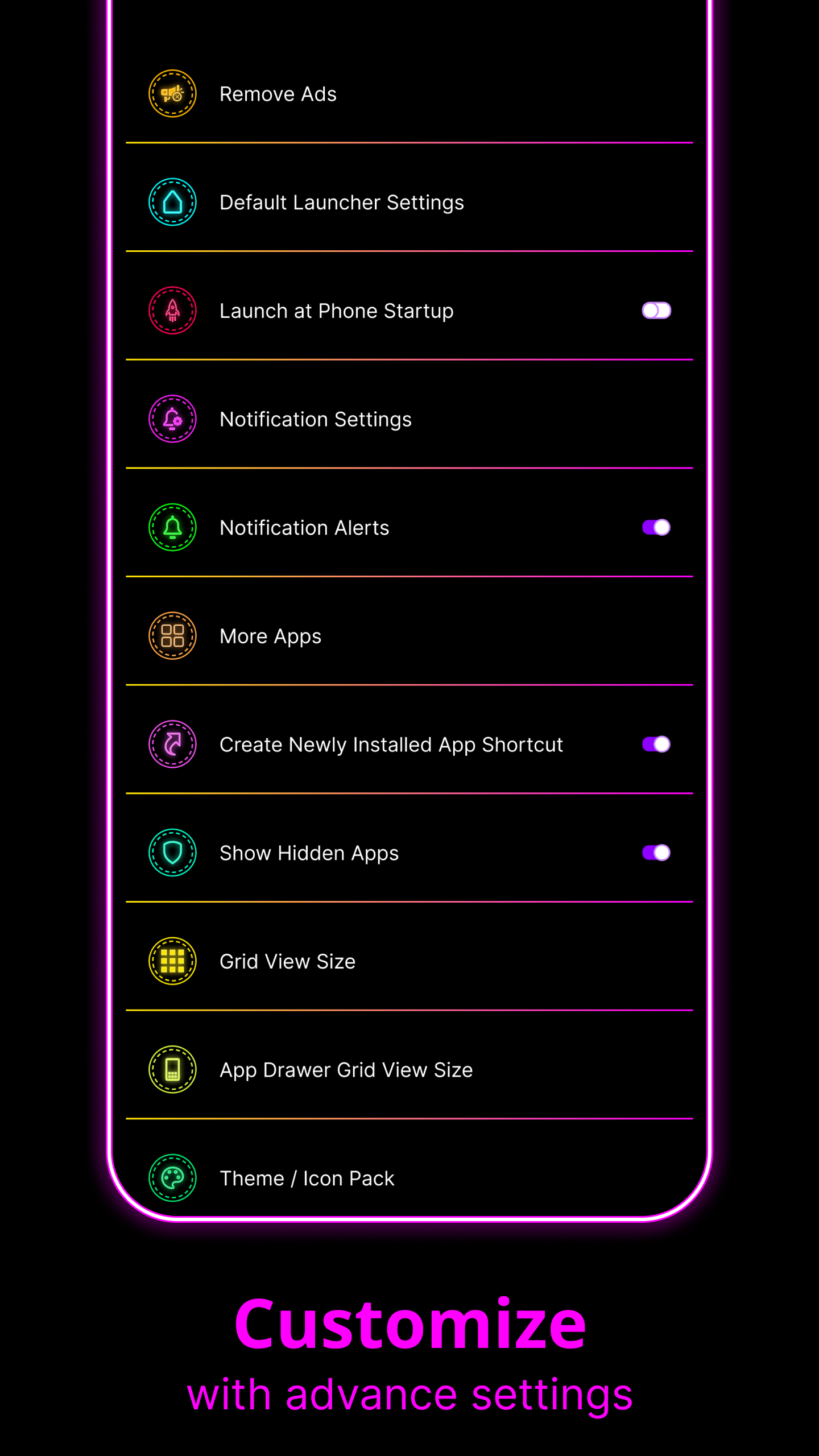 اسکرین شات 7 برنامه Neon Launcher