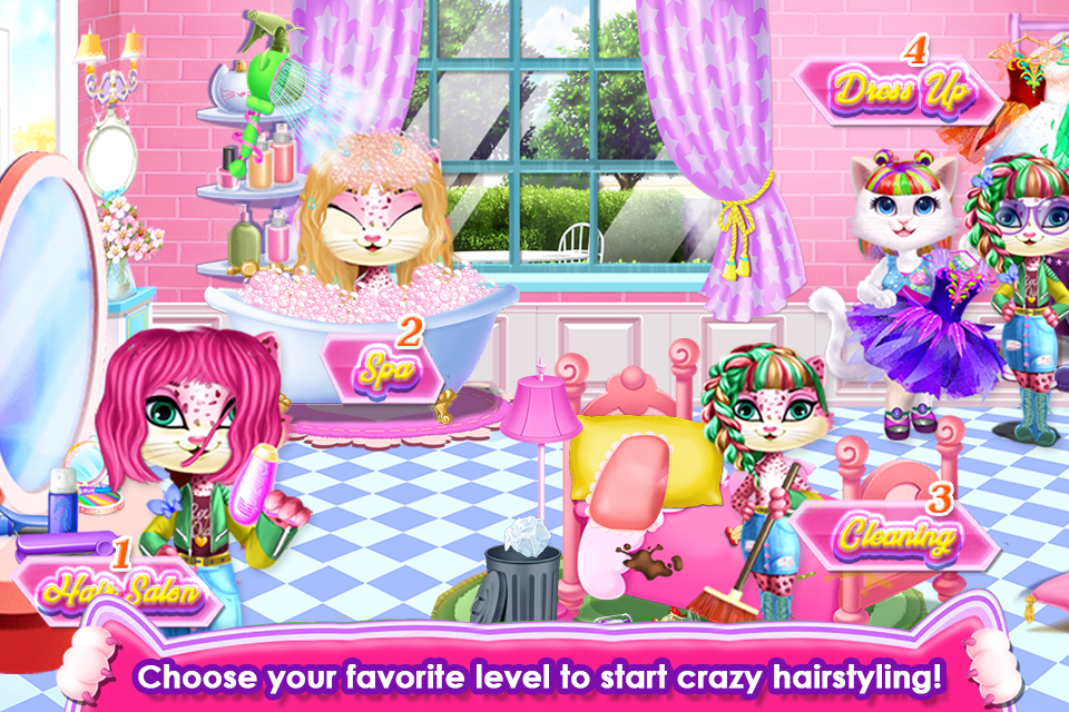 اسکرین شات 2 برنامه Fluffy Kitty Hair Salon