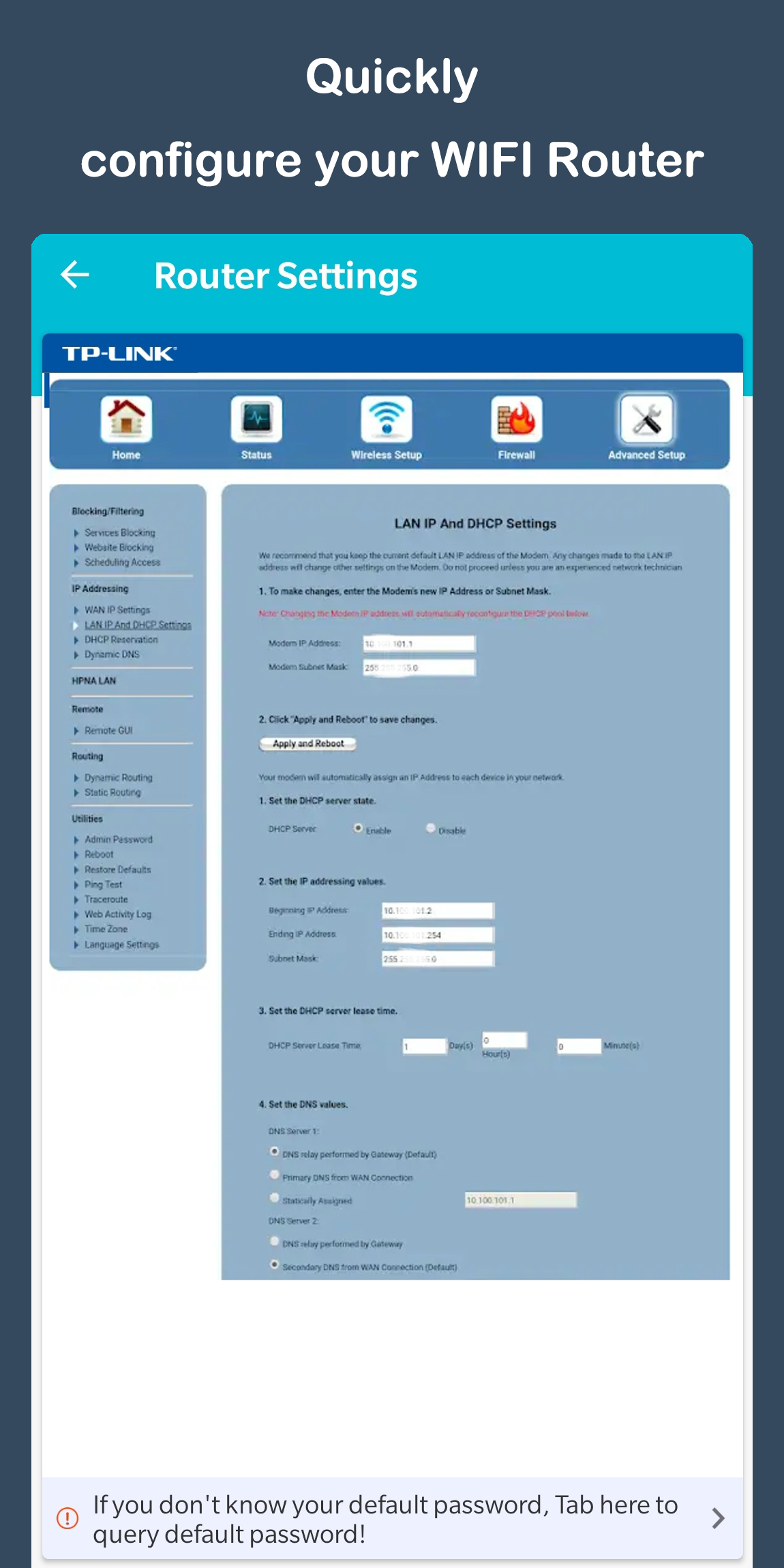 اسکرین شات 2 برنامه Router Admin Setup Control