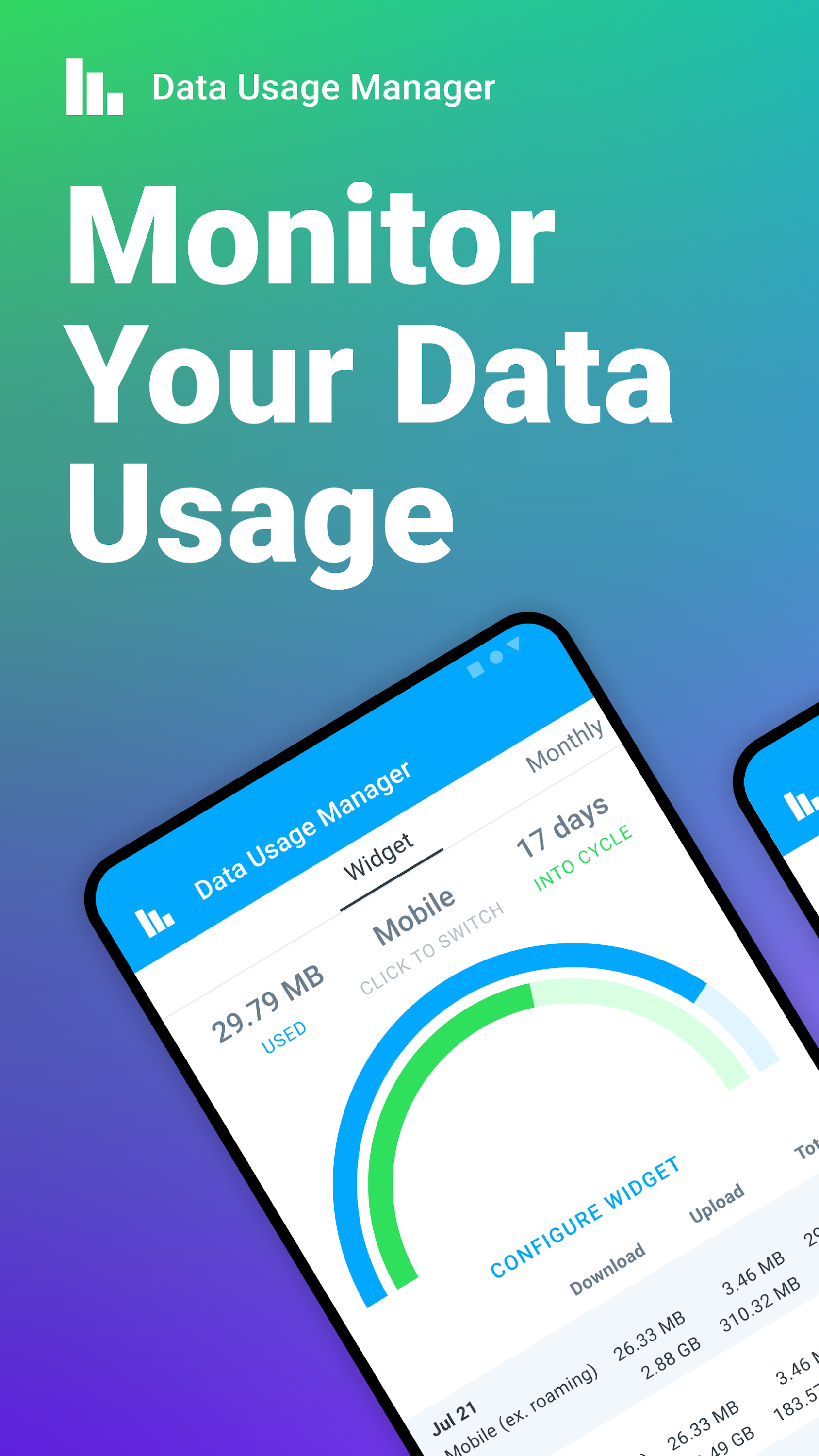اسکرین شات 1 برنامه Data Usage Manager & Monitor
