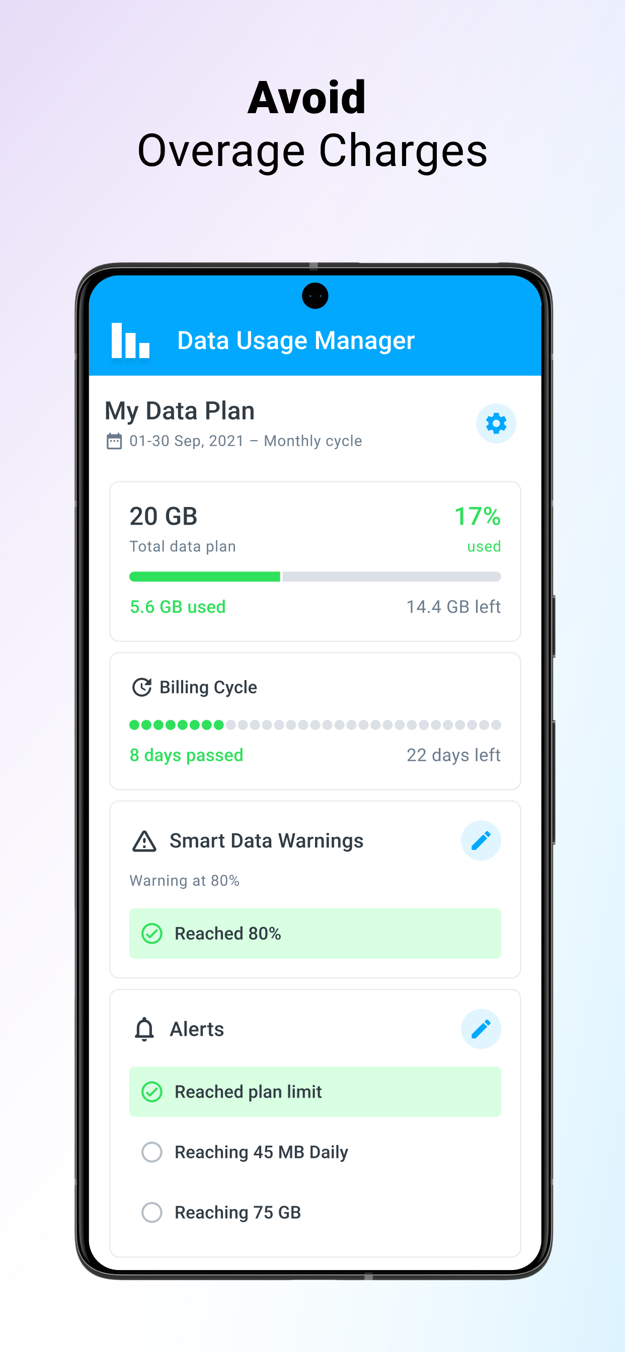 اسکرین شات 4 برنامه Data Usage Manager & Monitor
