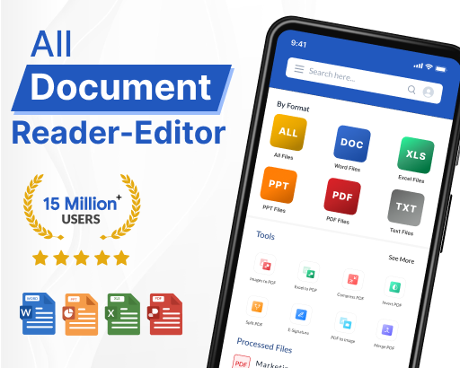 اسکرین شات 1 برنامه Word, PDF, XLS, PPT: A1 Office