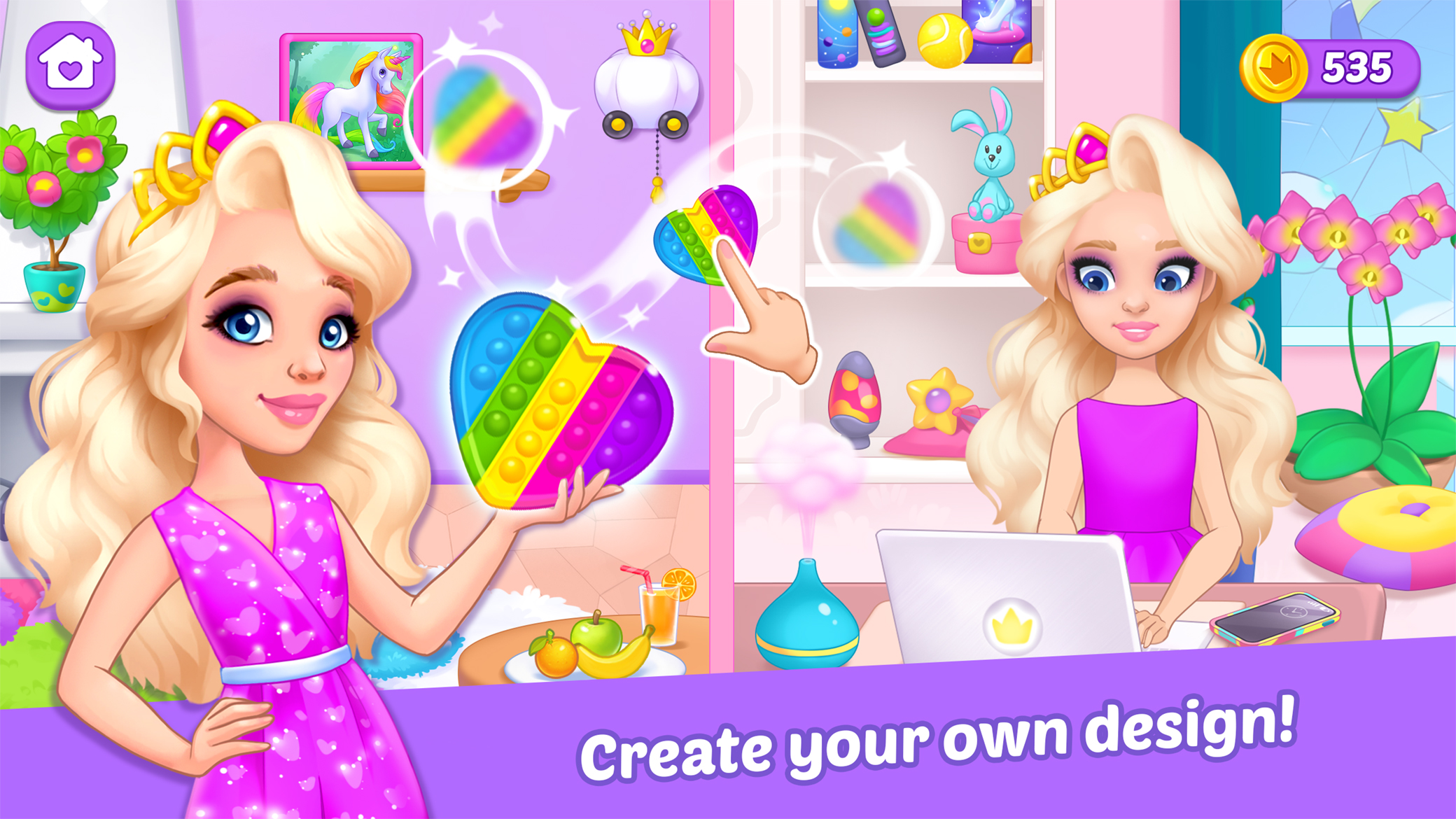 اسکرین شات 3 بازی Princess girl paper House game