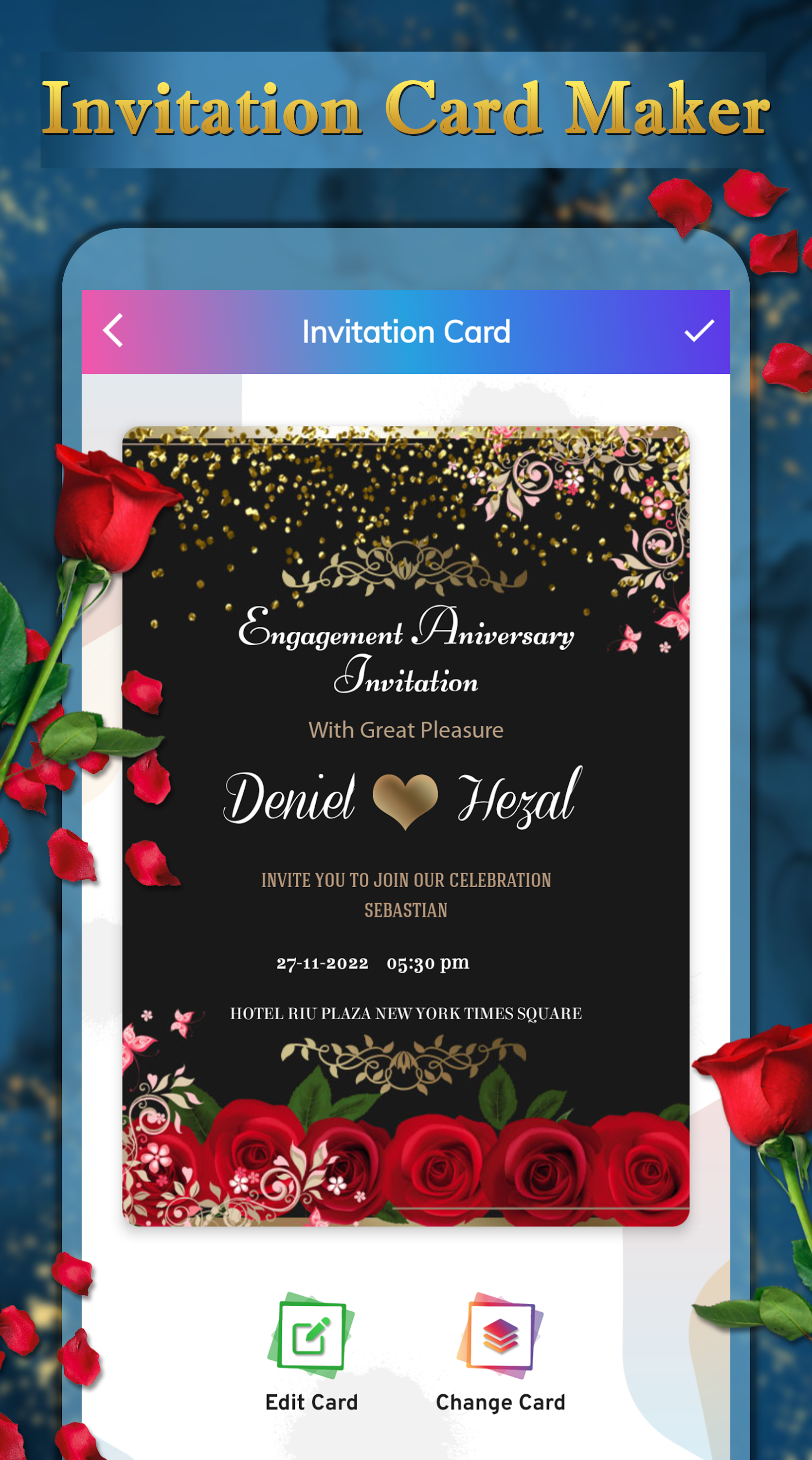اسکرین شات 3 برنامه Invitation Card Maker - RSVP