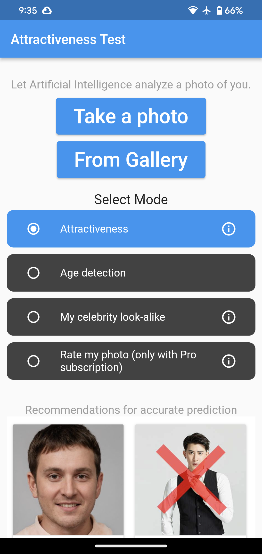 اسکرین شات 1 برنامه Attractiveness Test