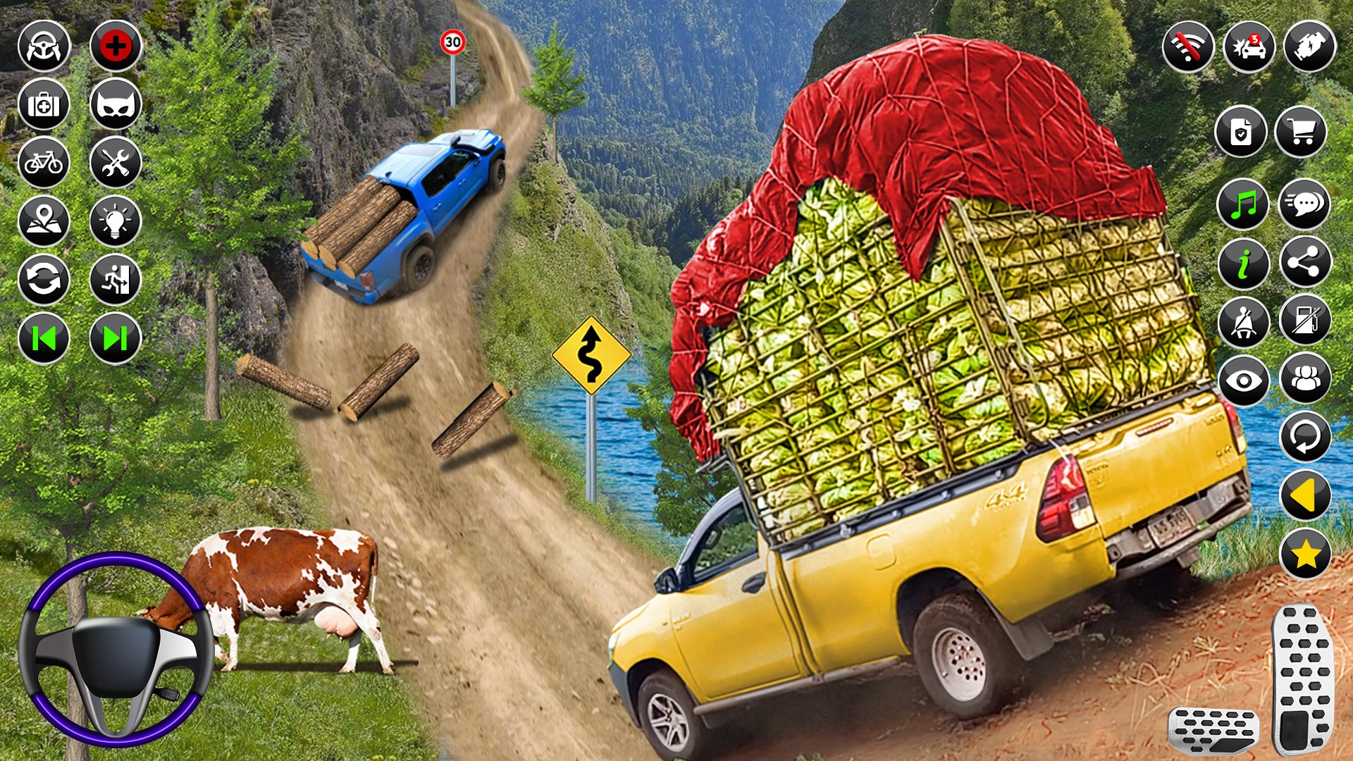 اسکرین شات 3 برنامه Offroad Pickup Cargo Truck 3D
