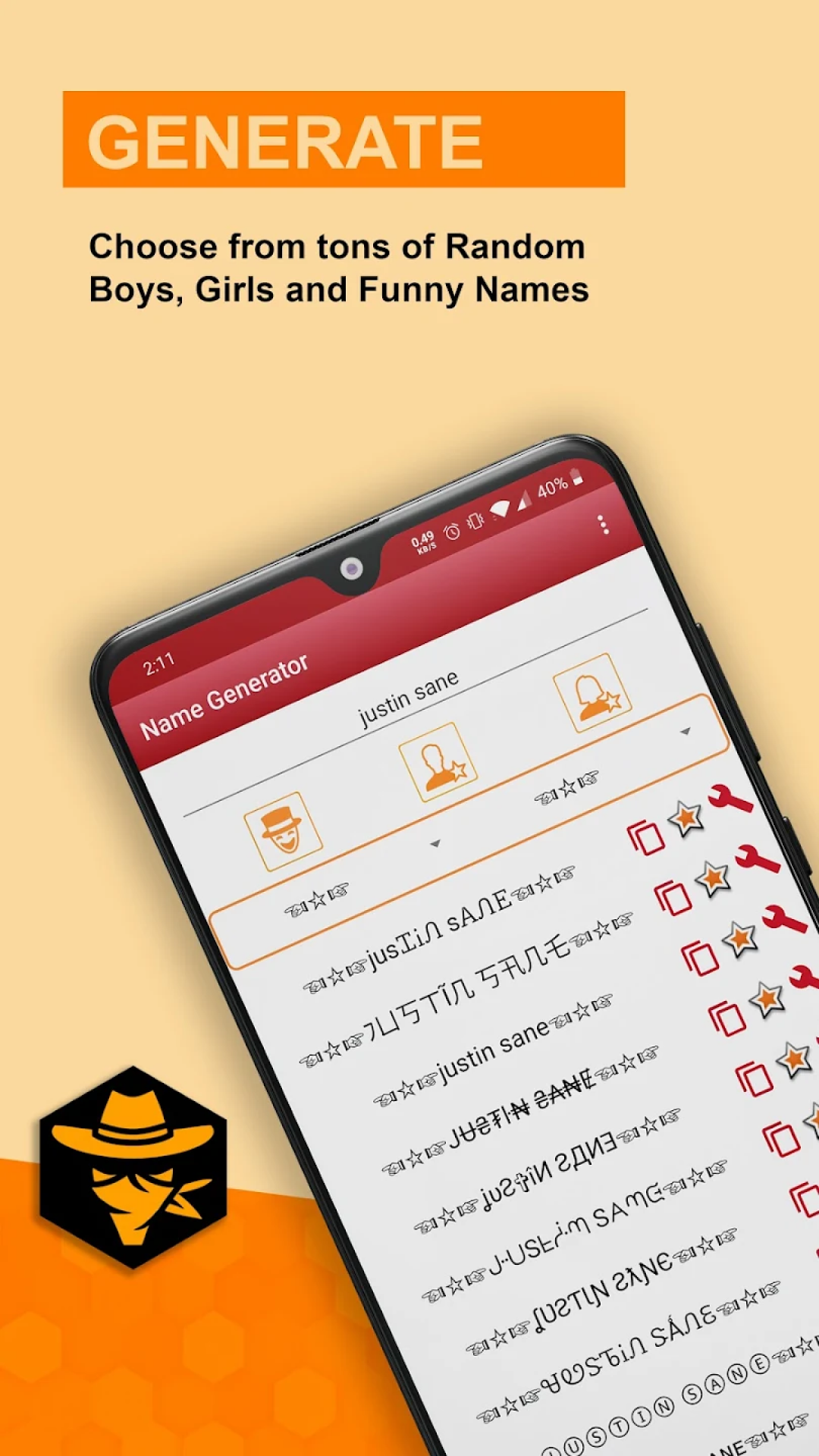 اسکرین شات 3 برنامه Nickname Generator for Gamers