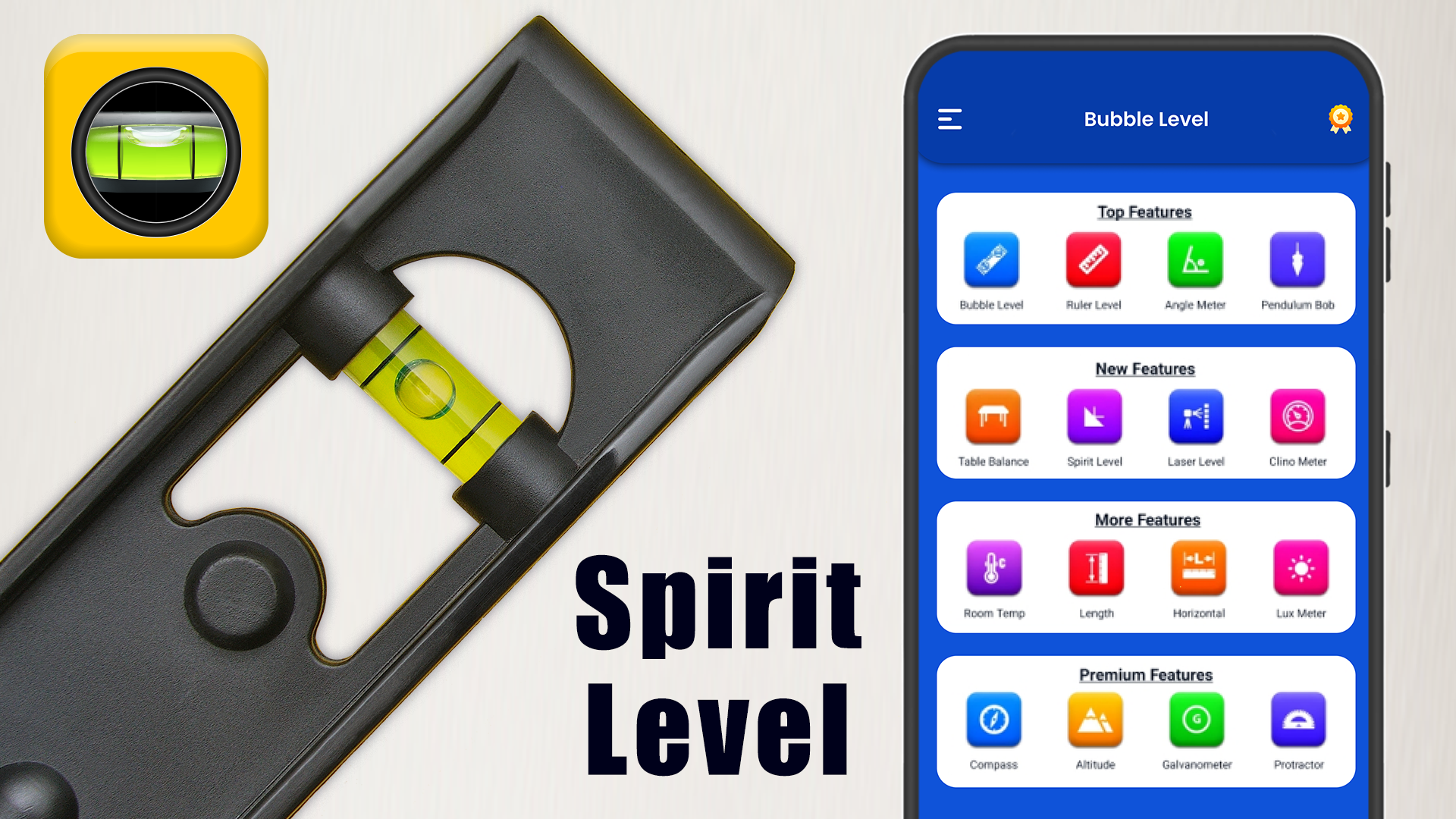 اسکرین شات 3 برنامه Bubble Level Spirit Level App