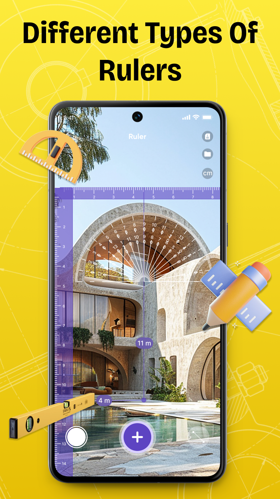 اسکرین شات 3 برنامه AR Ruler Cam: Photo Measure