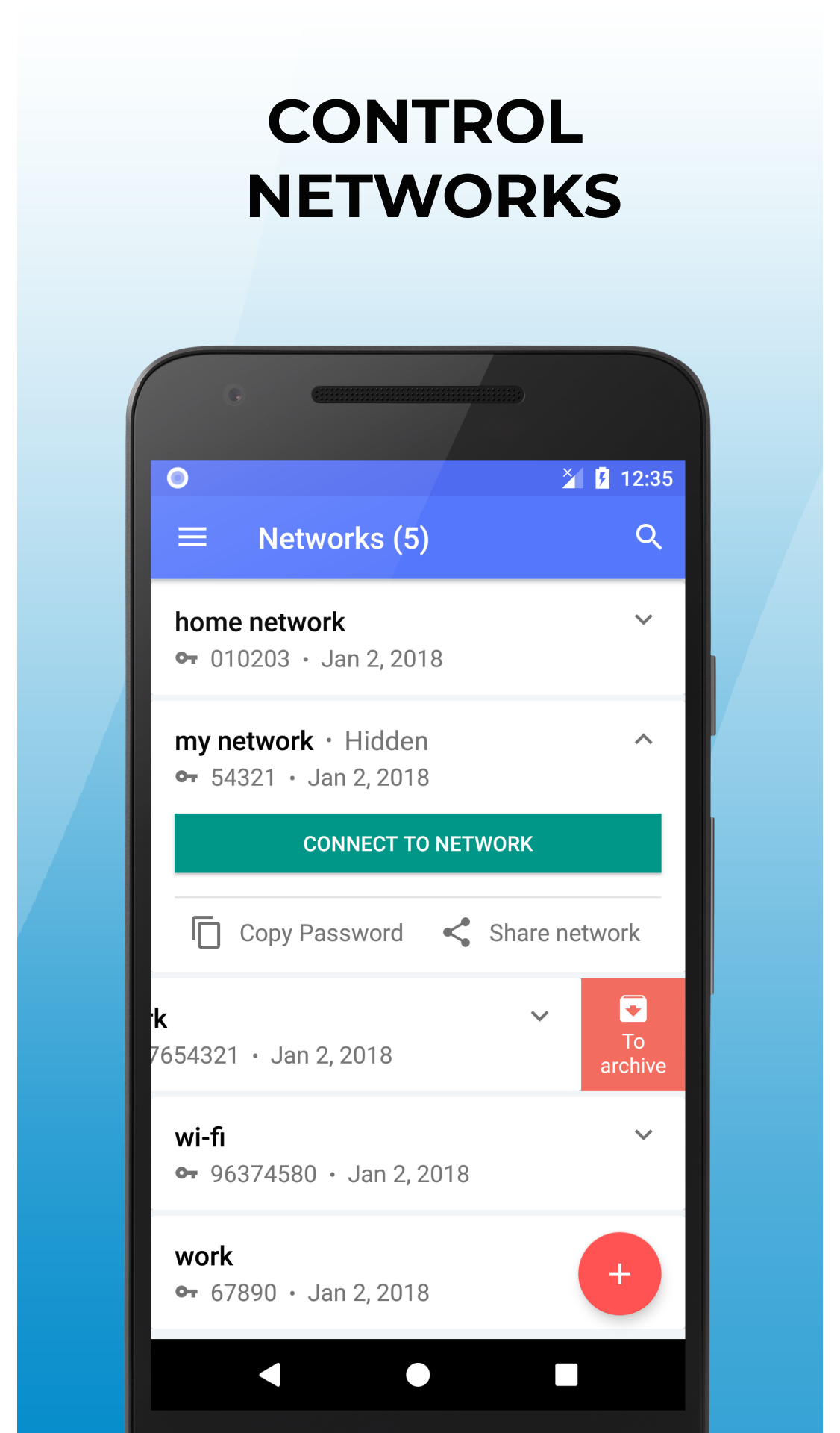 اسکرین شات 1 برنامه Wi-Fi password manager