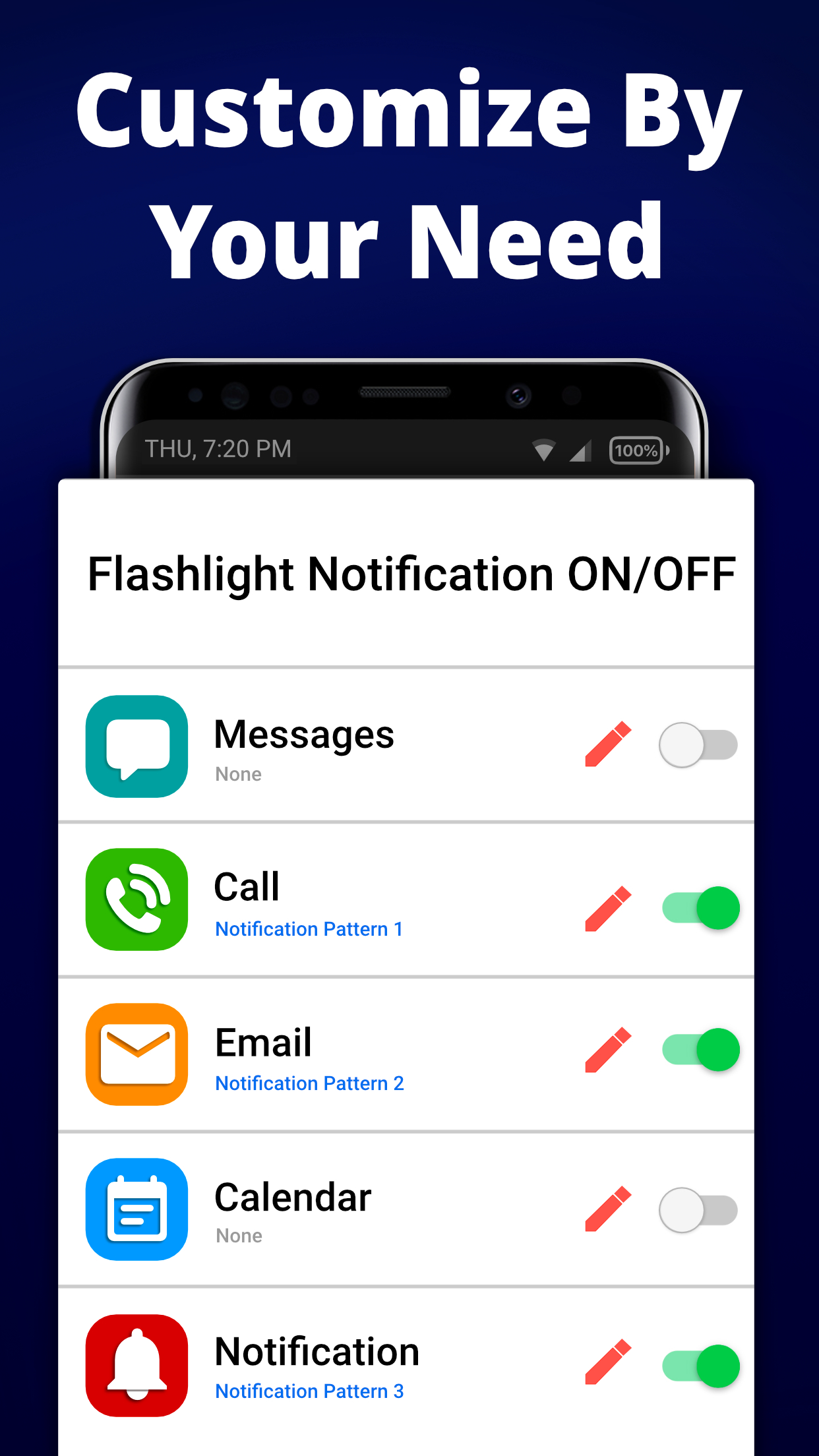 اسکرین شات 4 برنامه Flash Alerts LED - Call, SMS