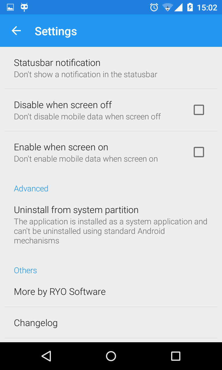اسکرین شات 4 برنامه Mobile Data Switch