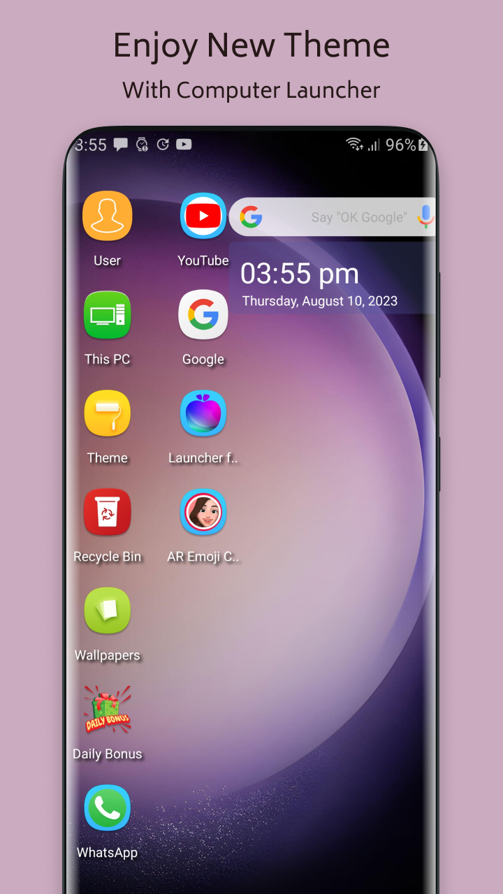 اسکرین شات 1 برنامه S23 Theme For  Launcher