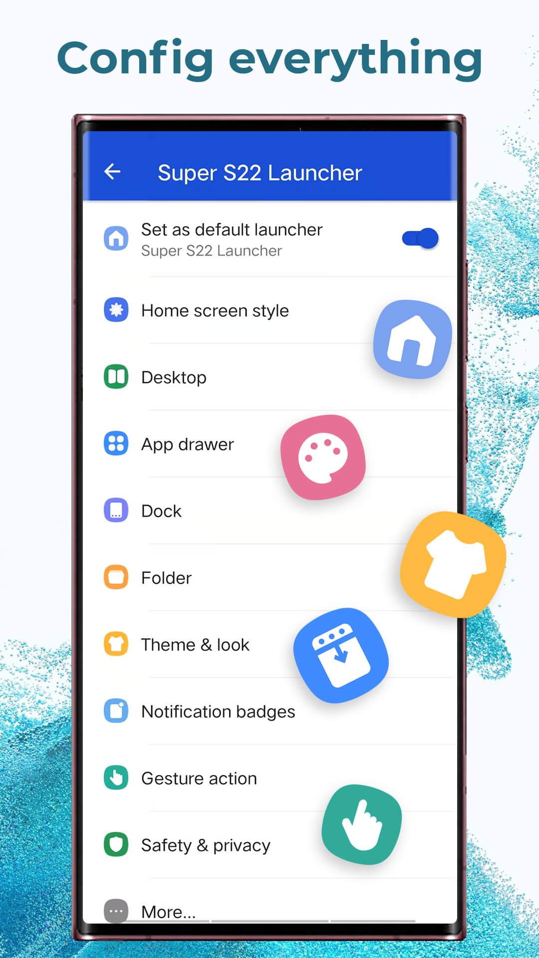اسکرین شات 5 برنامه Super S22 Launcher, Galaxy S22