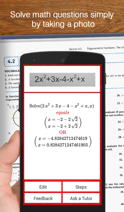 اسکرین شات 1 برنامه AutoMath Photo Calculator