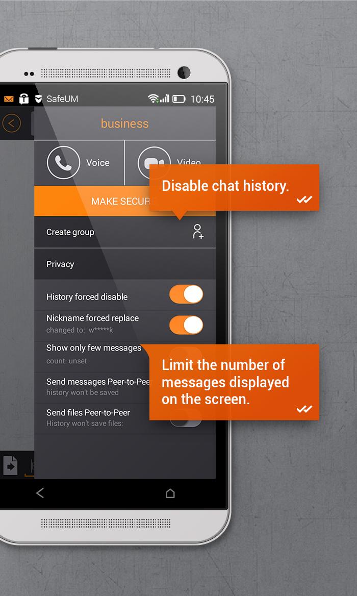 اسکرین شات 2 برنامه Secure messenger SafeUM