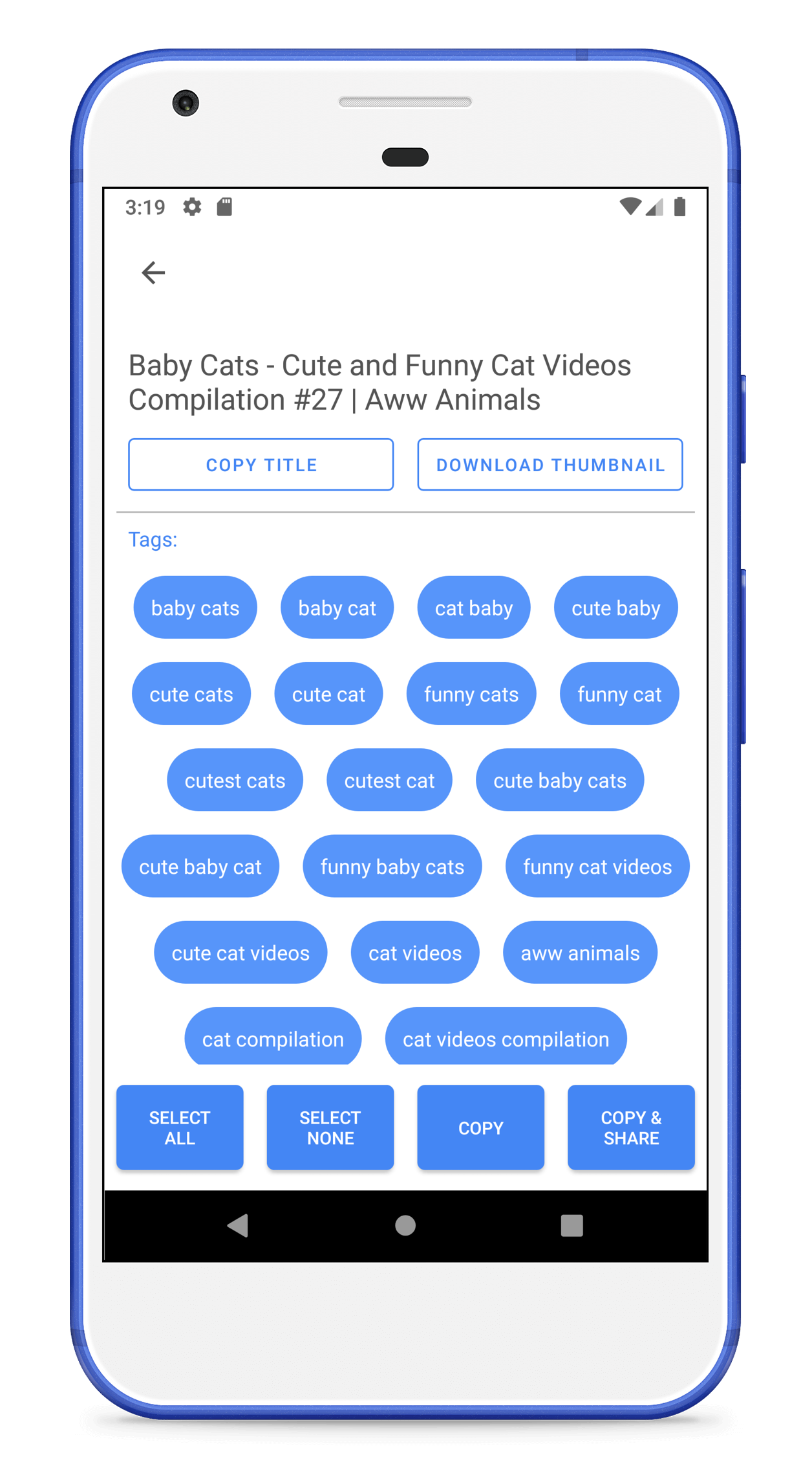 اسکرین شات 3 برنامه UTag - Find tags for video SEO