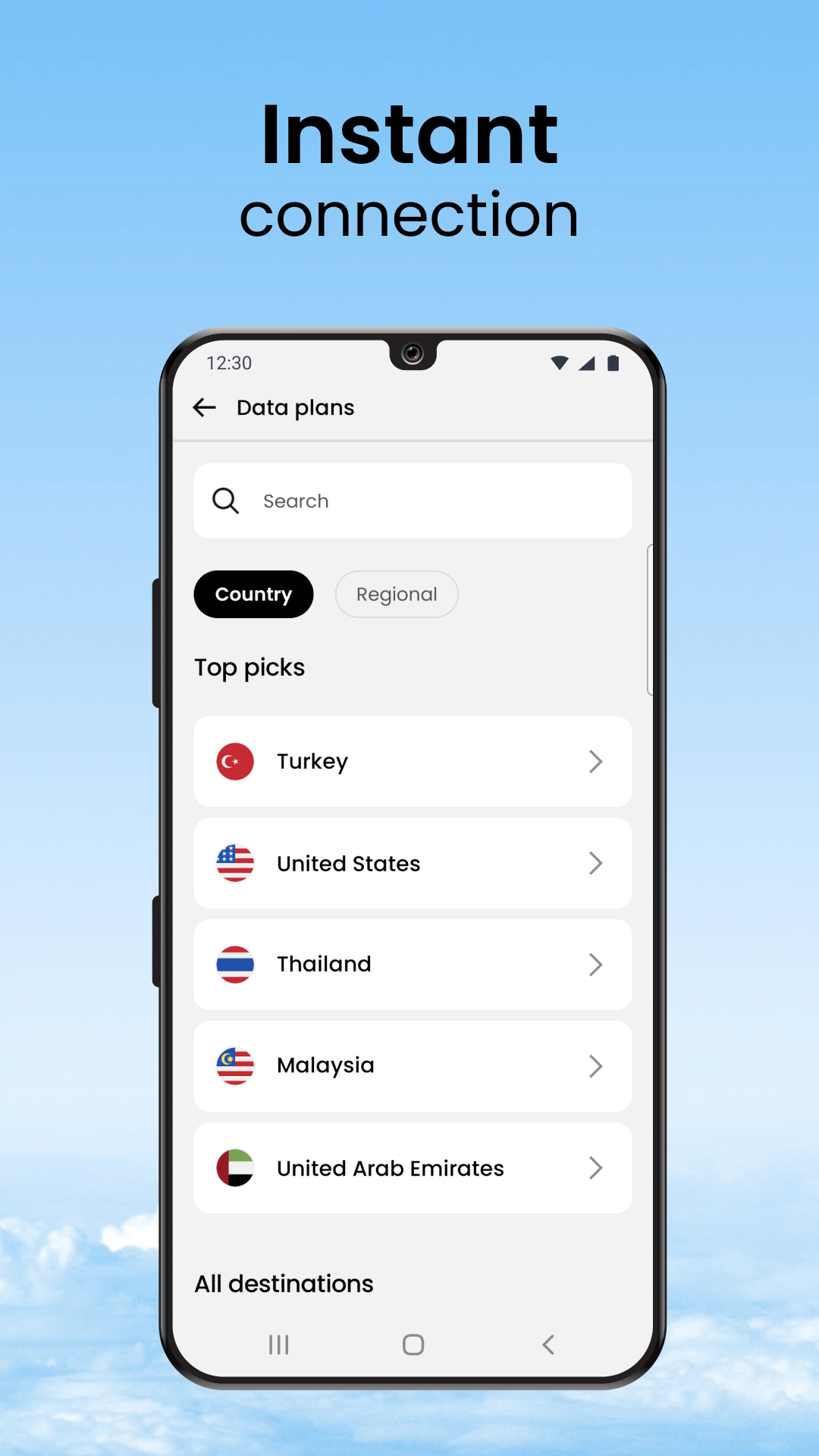 اسکرین شات 4 برنامه Saily: An eSIM travel app