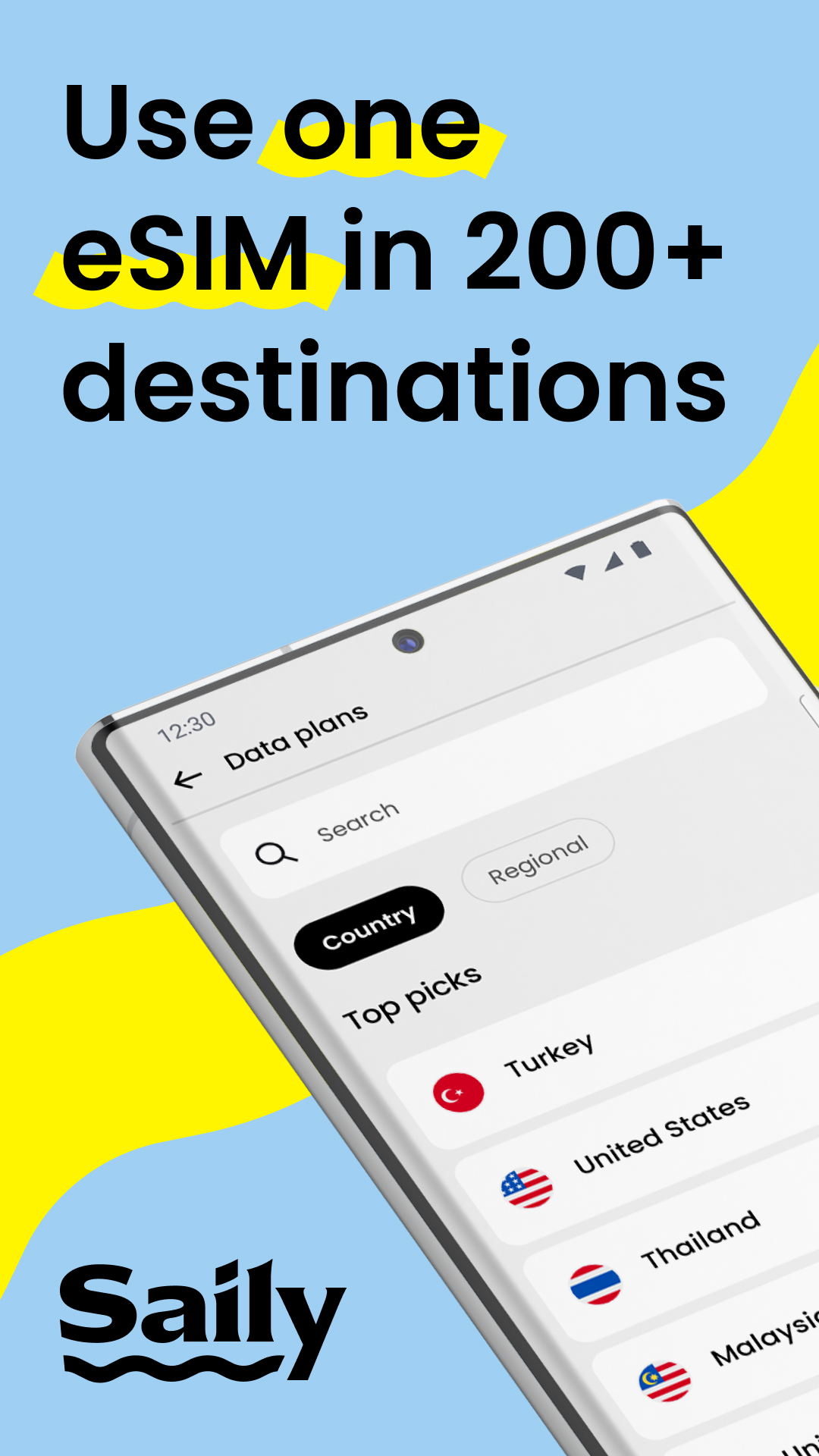 اسکرین شات 1 برنامه Saily eSIM: Data for travel