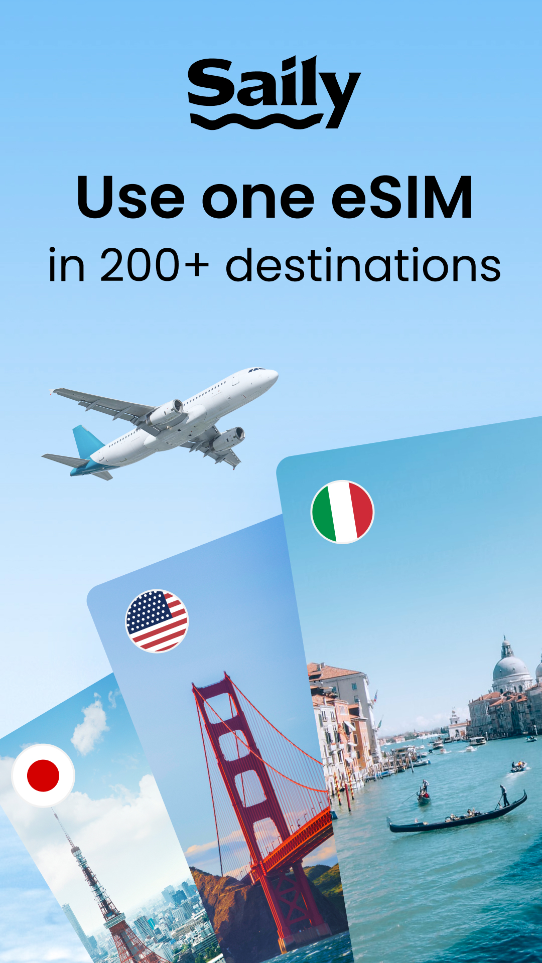 اسکرین شات 1 برنامه Saily: An eSIM travel app