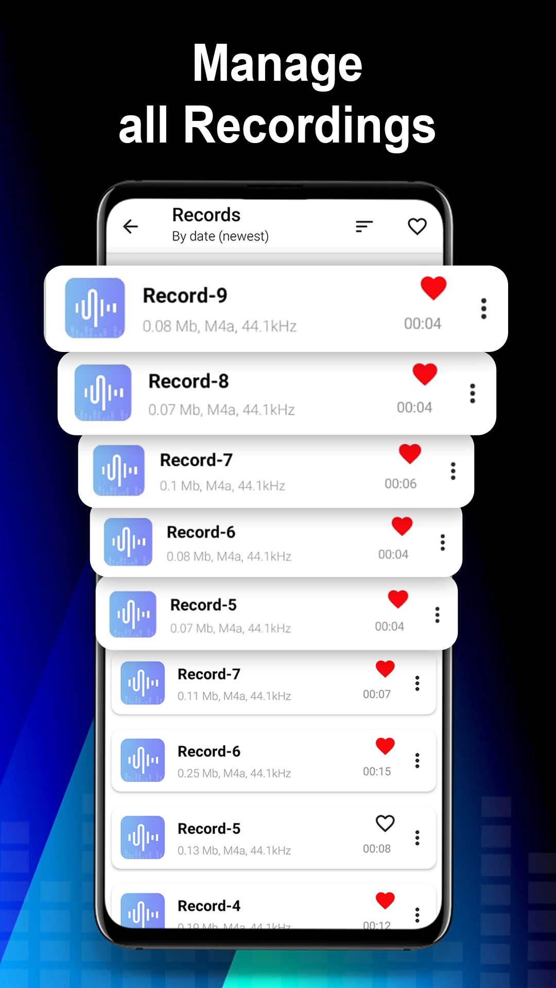 اسکرین شات 2 برنامه Voice Recorder: Audio Recorder