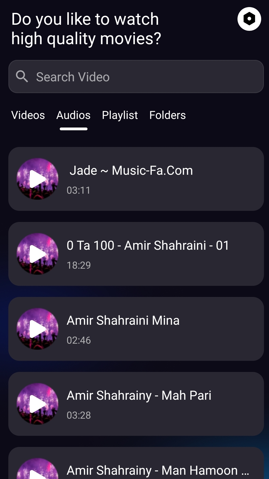اسکرین شات 3 برنامه پخش کننده ویدئو جدید و شگفت‌انگیز