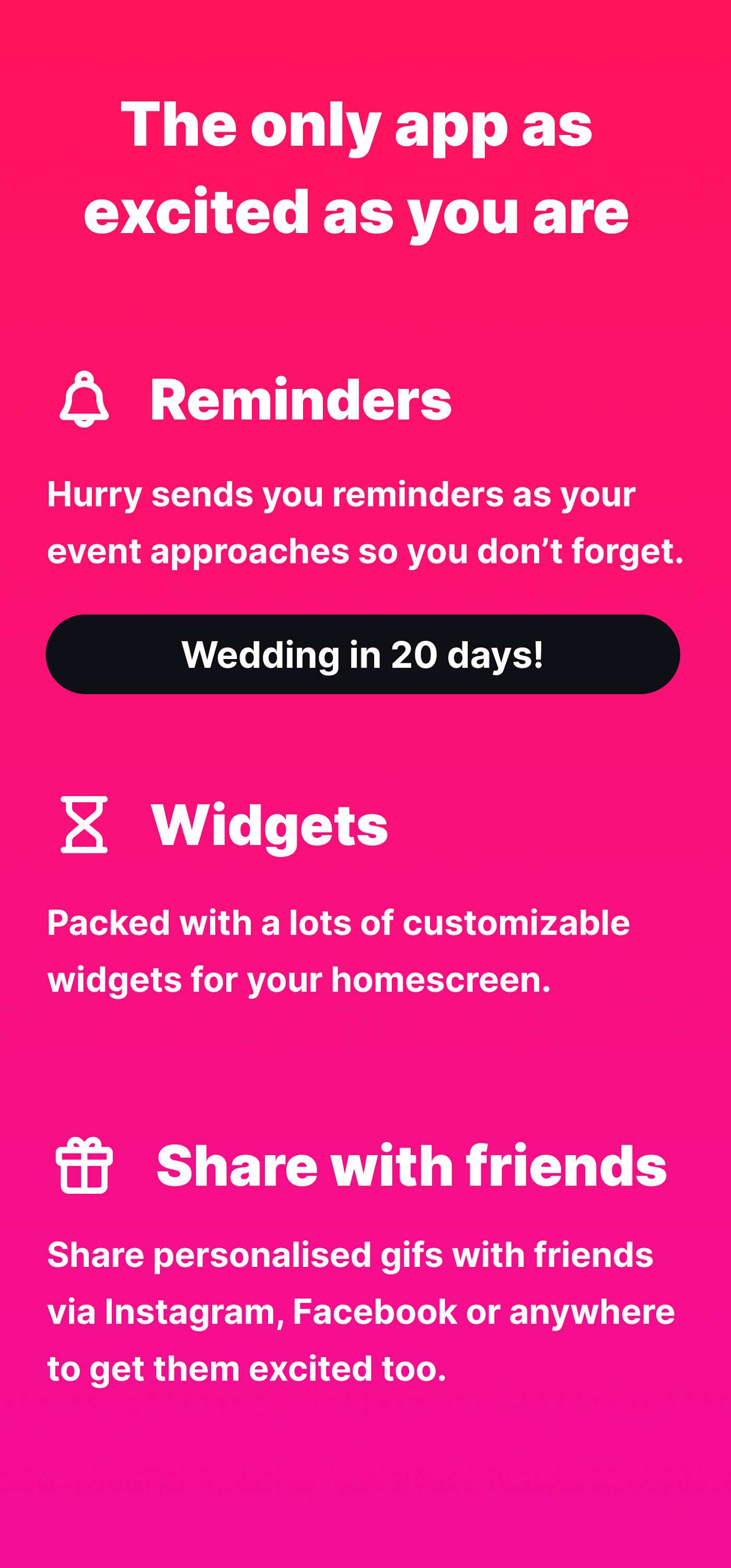 اسکرین شات 2 برنامه Hurry Day Countdown & Reminder