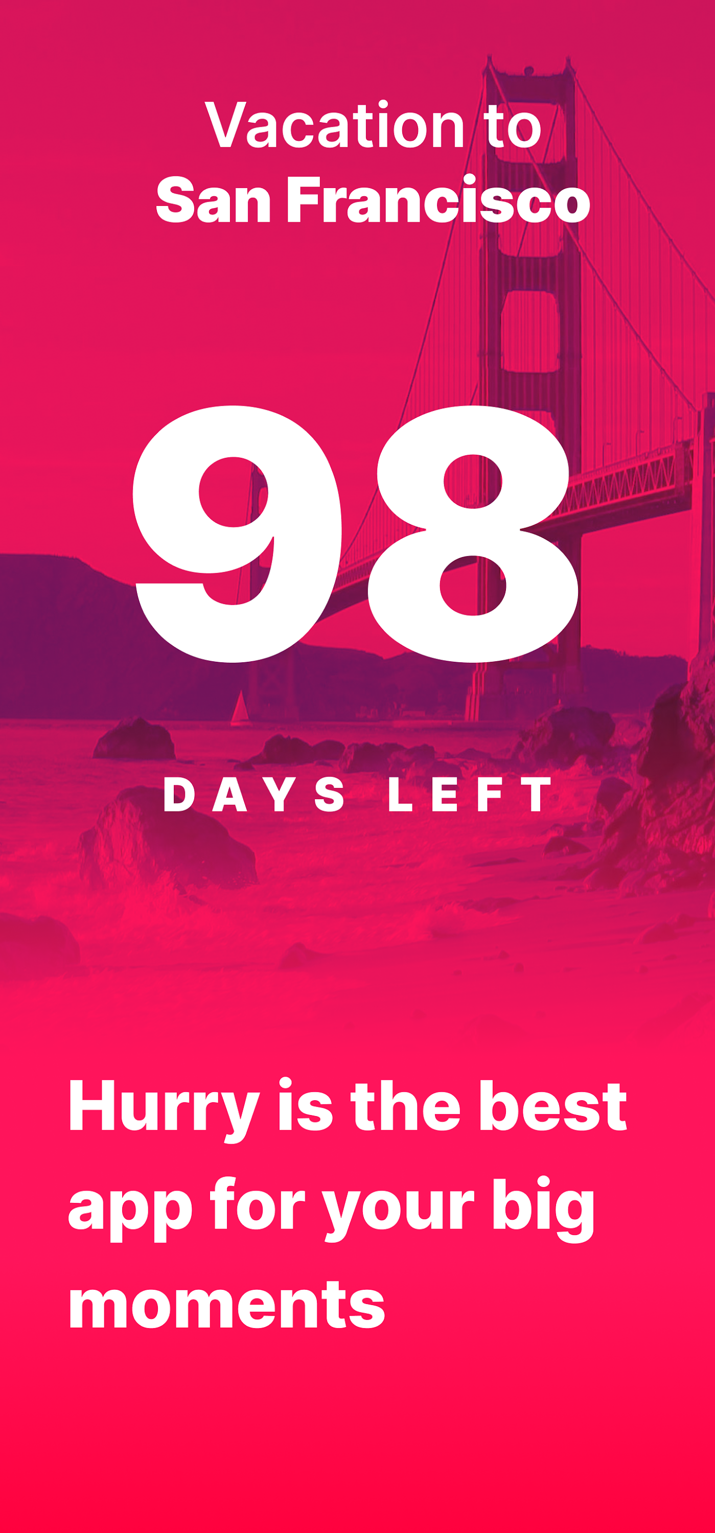 اسکرین شات 1 برنامه Hurry Day Countdown & Reminder