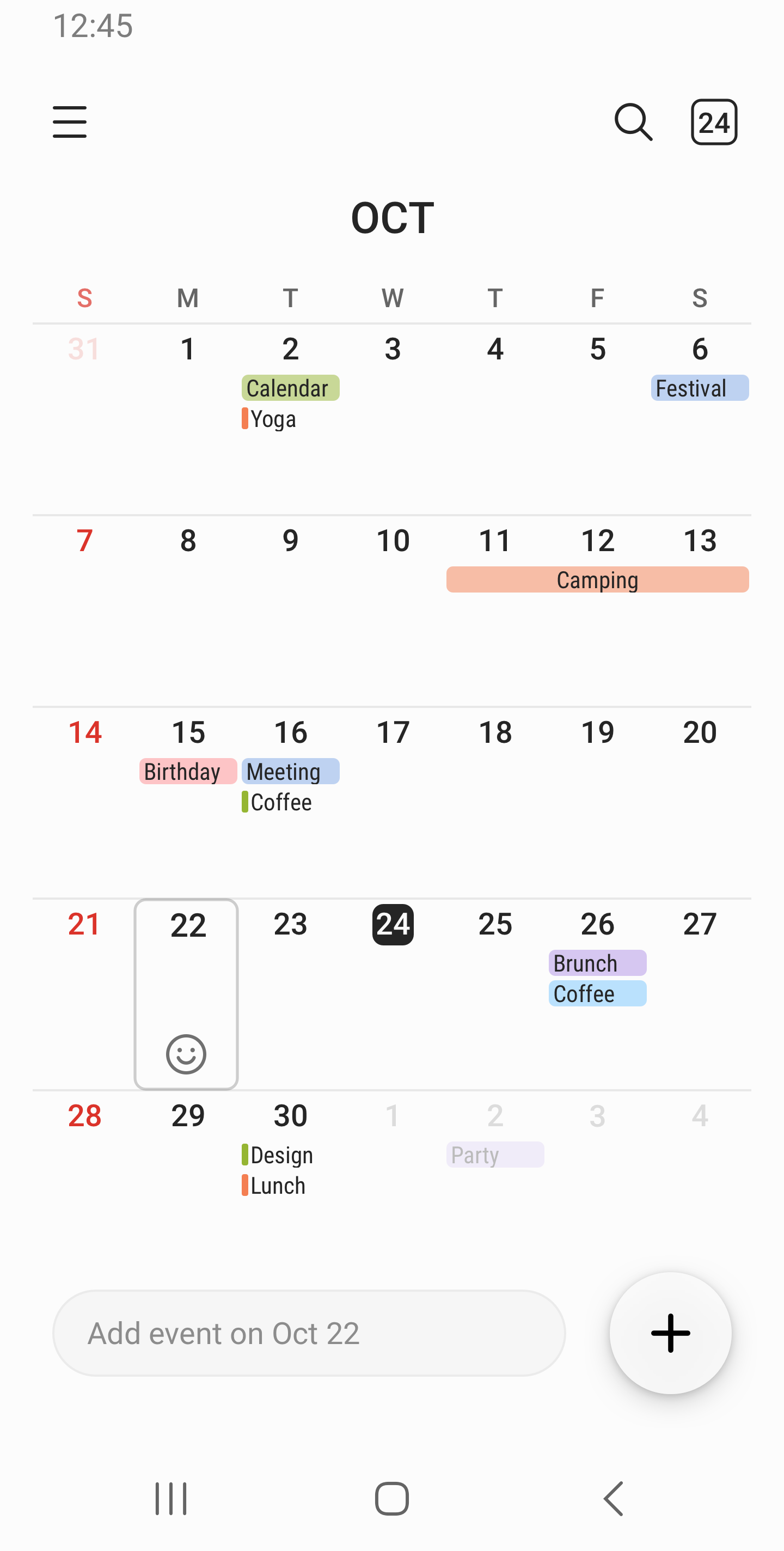 اسکرین شات 2 برنامه Samsung Calendar